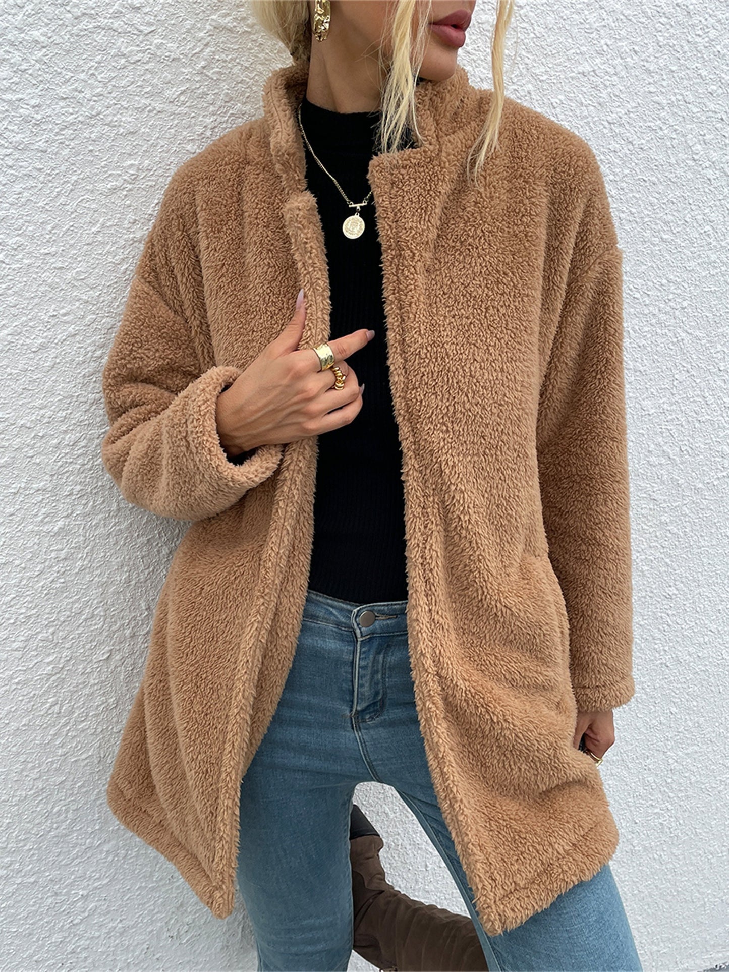gbolsos Women's Outwear Women's Casual Double-sided Teddy Thermal Coat