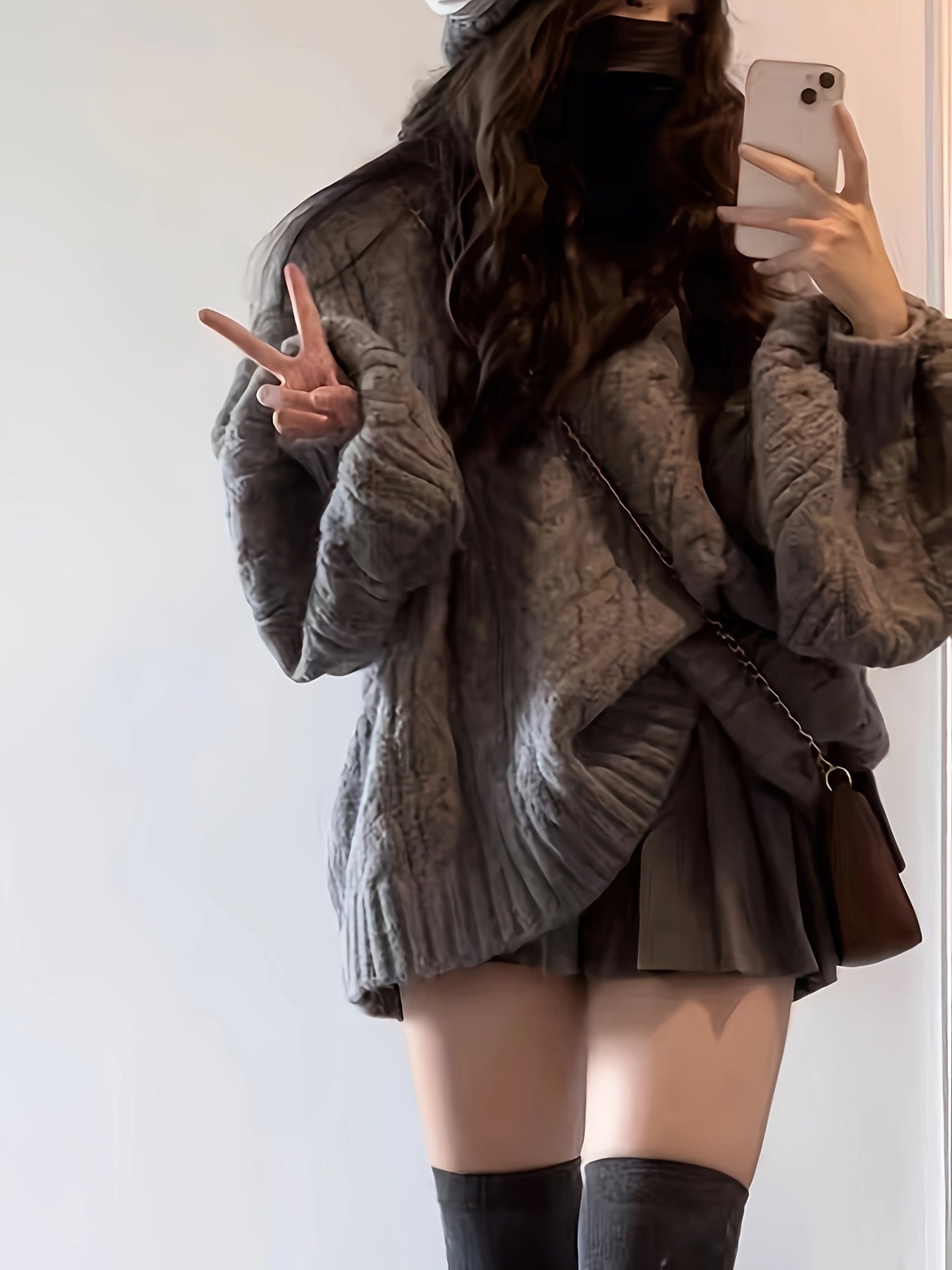 gbolsos Solid Chunky Cable Knit Pullover Sweater, Vintage Long Sleeve Thick Oversized Sweater, Women's Clothing