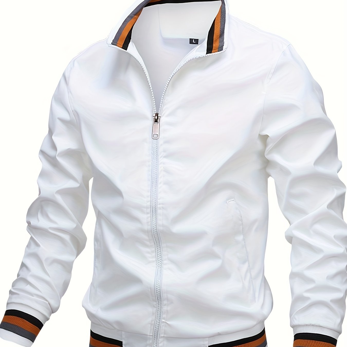 gbolsos Men's Casual Stand Collar Jacket Coat Regular Fit College Hipster Windbreaker For Spring Autumn