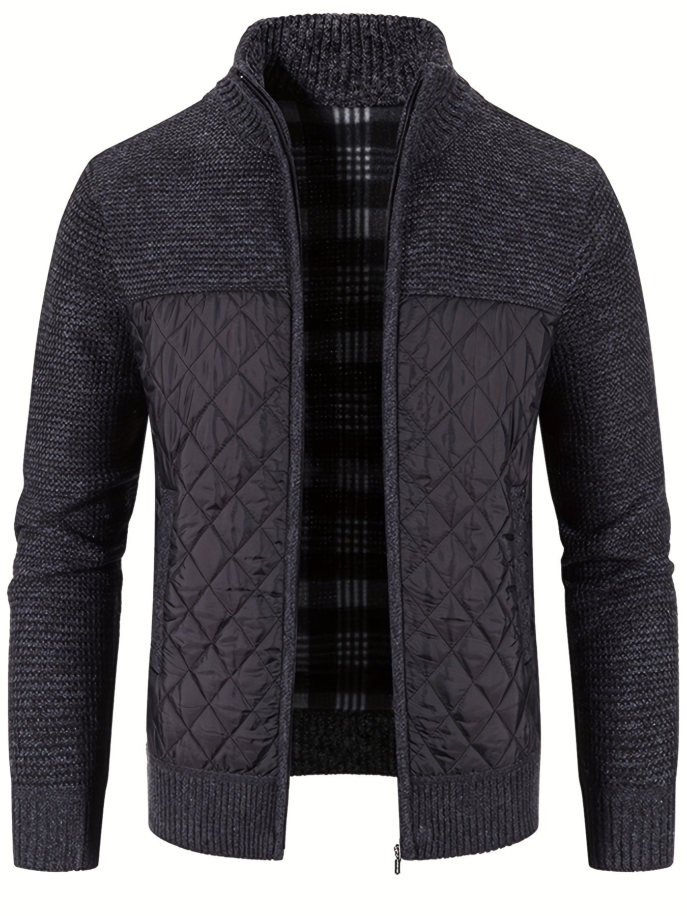 gbolsos Men's Warm Sweater Casual Jacket, Stand Collar Jacket Coat For Fall Winter