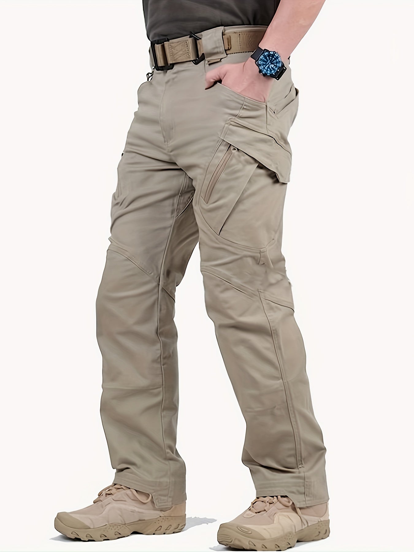 gbolsos Men's Outdoor Multi Functional Tactical Pants, Multi Pocket Outdoor Hiking Waterproof Sweatpants, Wear Resistant Cargo Pants
