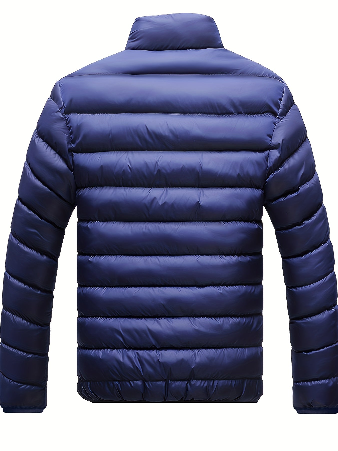 gbolsos Winter Men's Casual Slim Fit Stand Collar Zipper-Up Padded Jacket