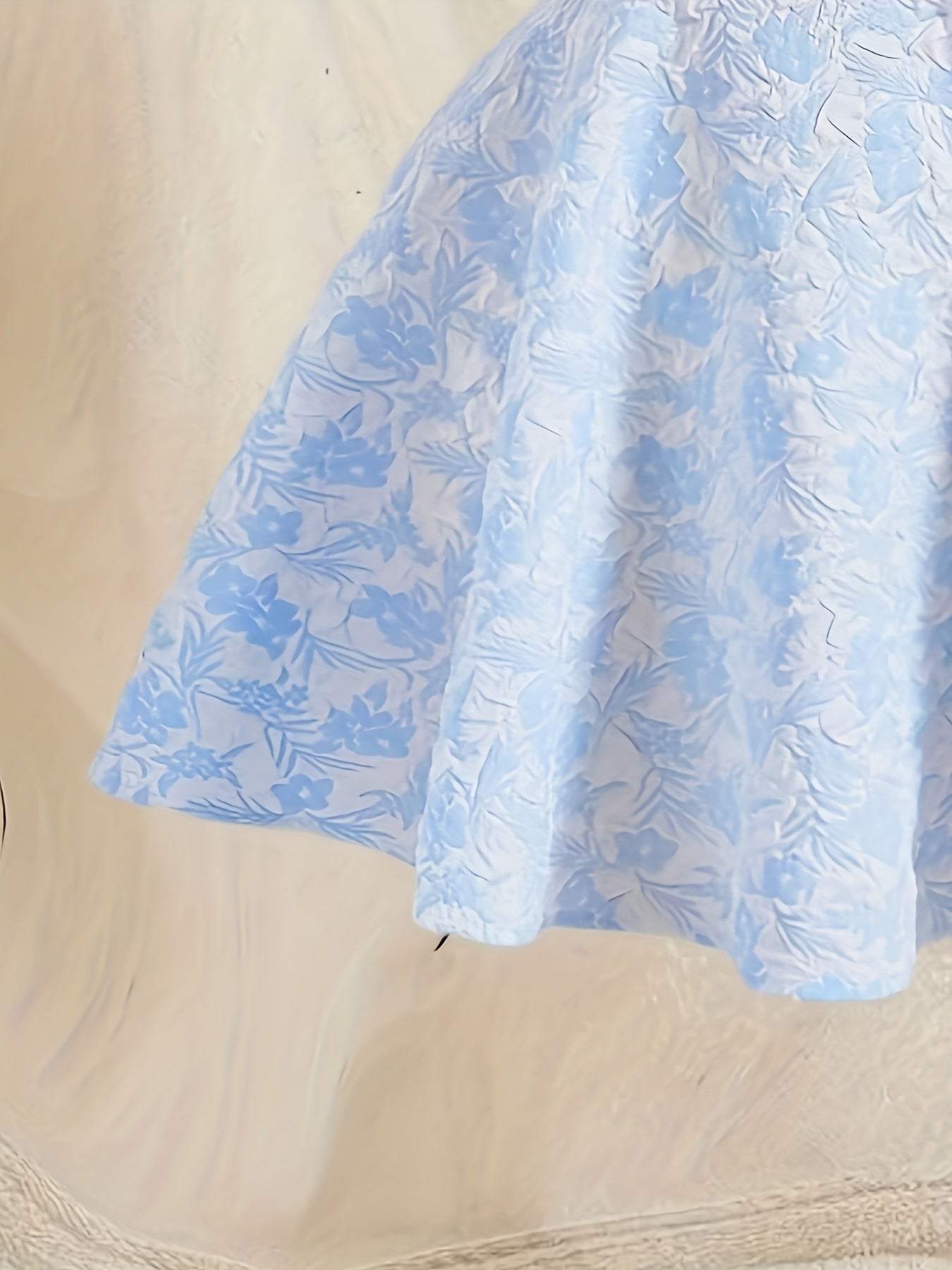 Floral Print Bow Decor Dress, Vintage Puff Sleeve Squared Neck Dress, Women's Clothing