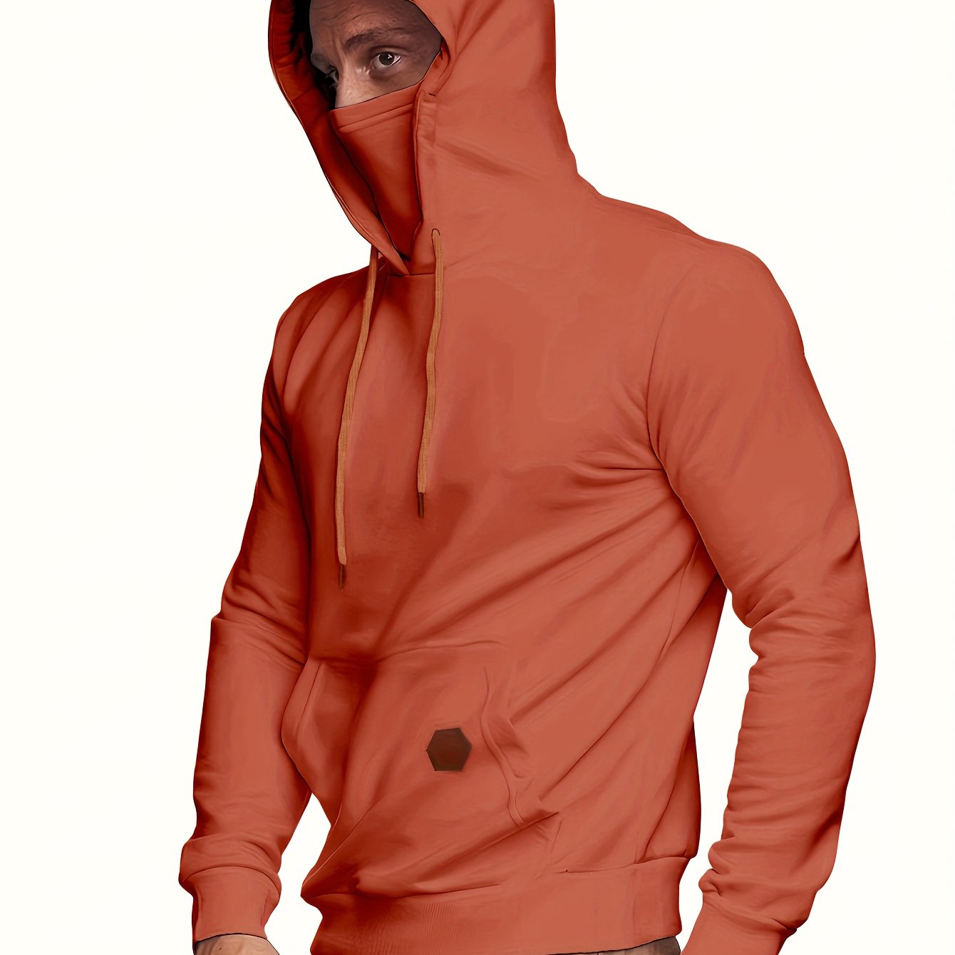 gbolsos Men's Hoodie, Face Cover Casual Drawstring Hooded Sweatshirt With Multicolor