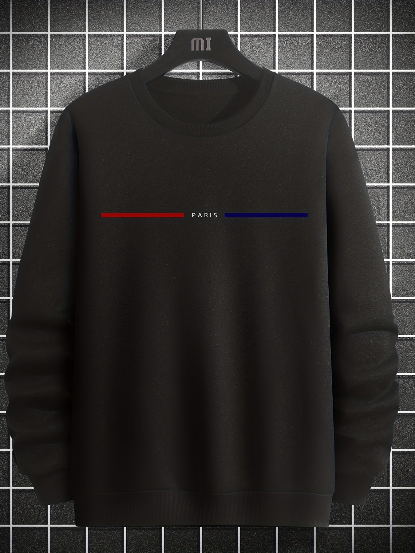 gbolsos Men's Creative Graphic Print Crew Neck Pullover Sweatshirt