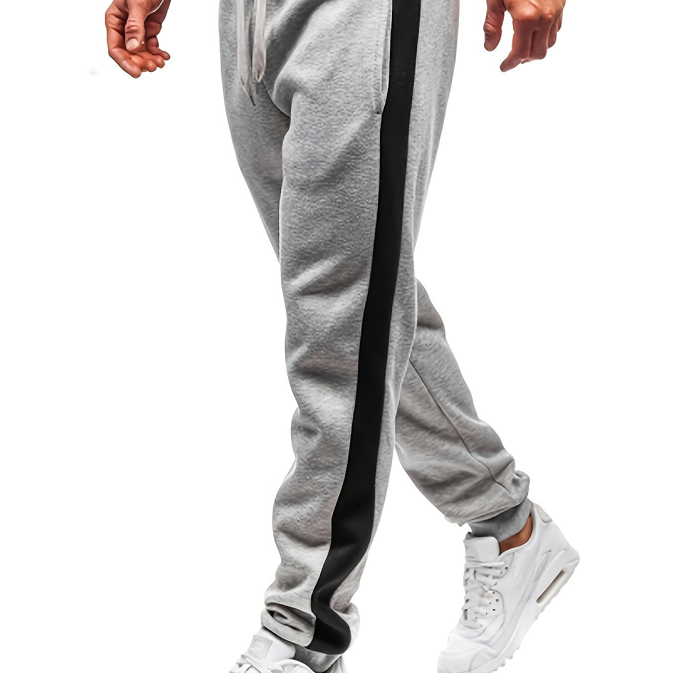 gbolsos Men's Color Block Drawstring Sweatpants, Elastic Waist Active Pants Jogger Pants Men's Clothes Fall Winter Bottoms