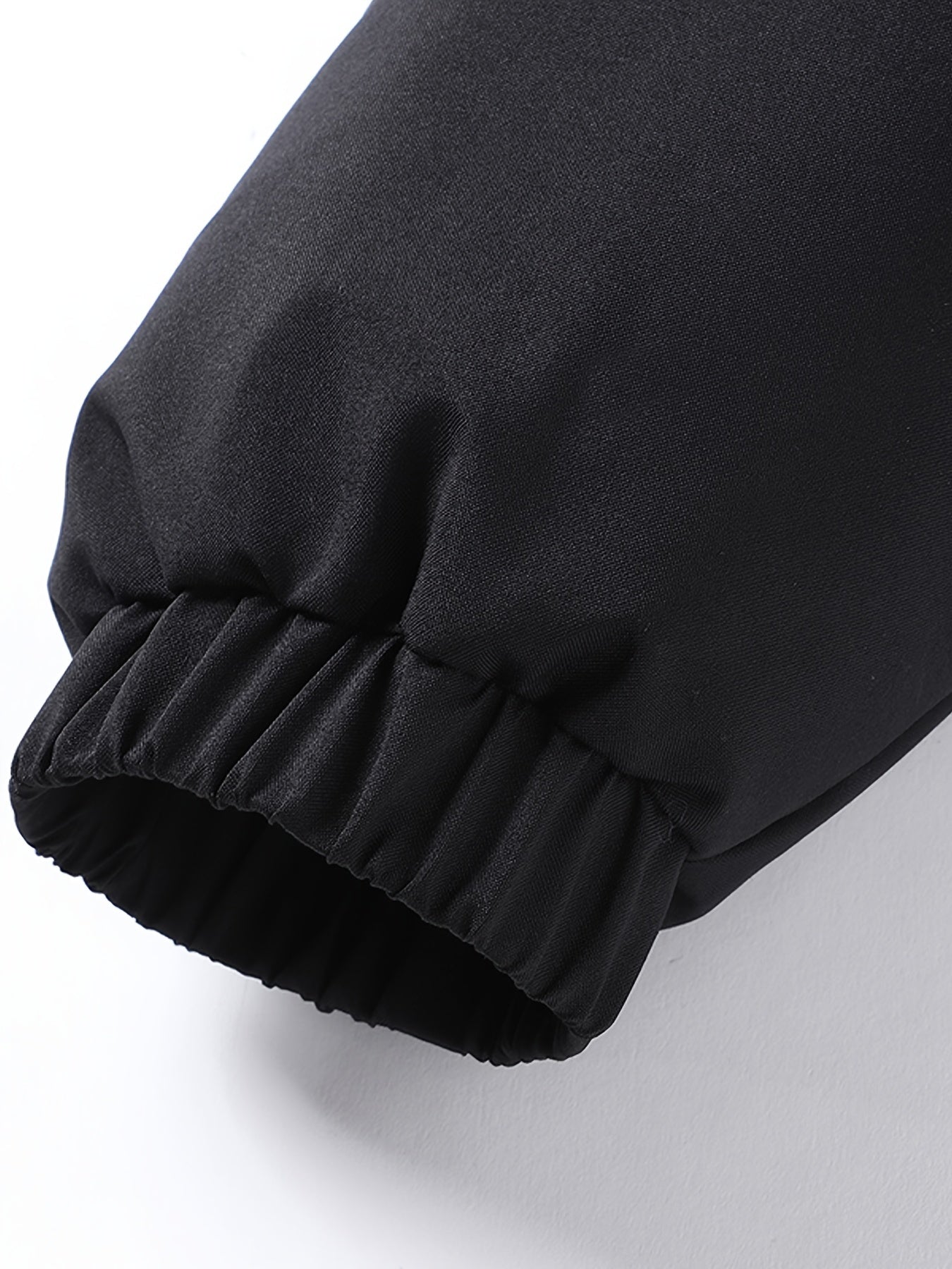 gbolsos Men's Winter Thicken Warm Coat, Solid Color Zipper Parka Cotton-padded Jacket