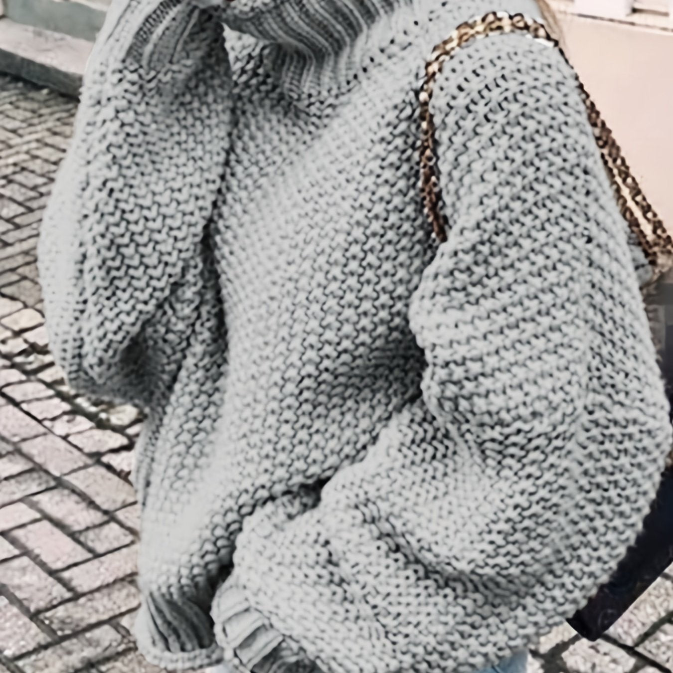 gbolsos Solid Turtle Neck Pullover Sweater, Casual Long Sleeve Sweater For Fall & Winter, Women's Clothing