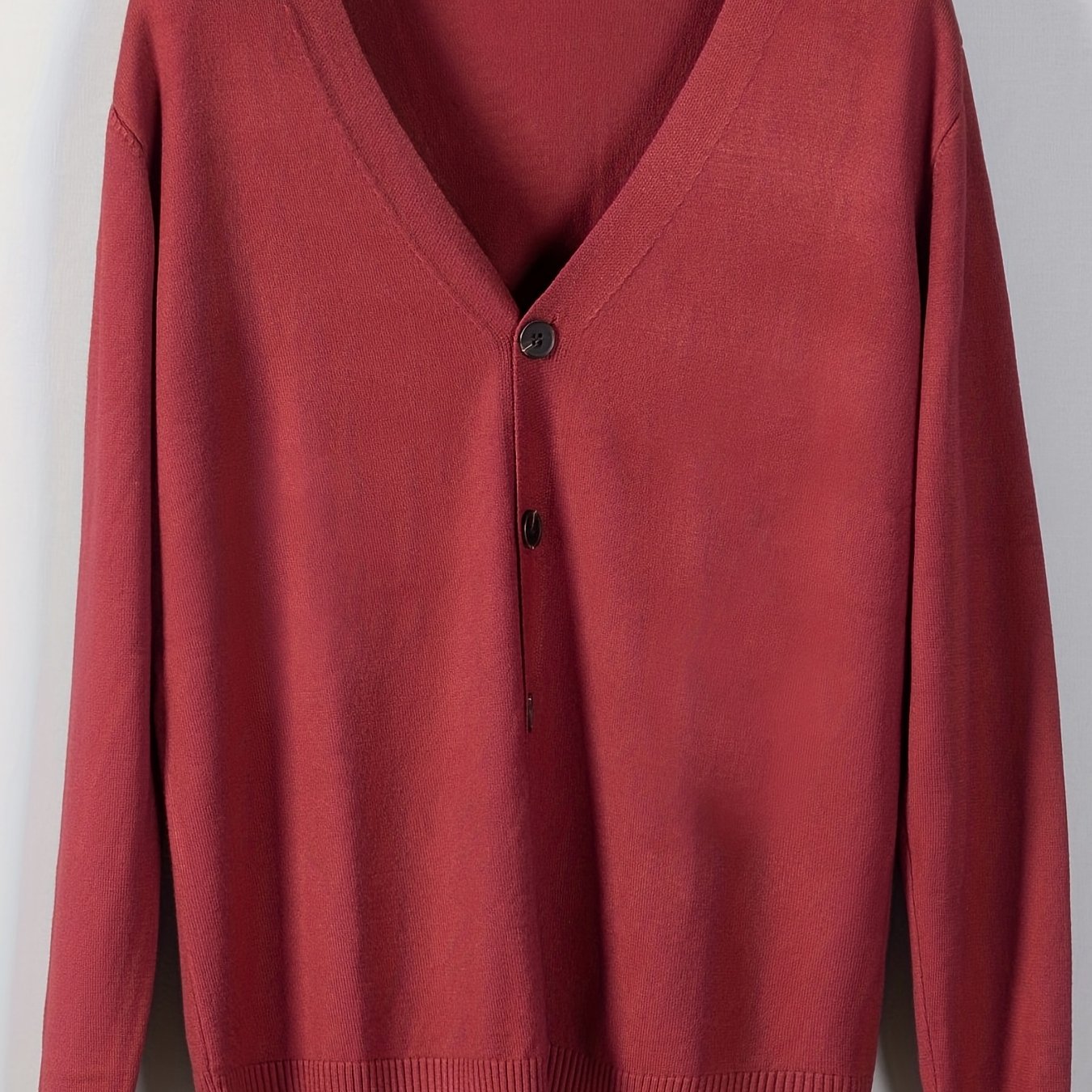 gbolsos Men's V-neck Casual Cardigan, Plain Thermal Regular Fit Knit Sweater For Spring Autumn
