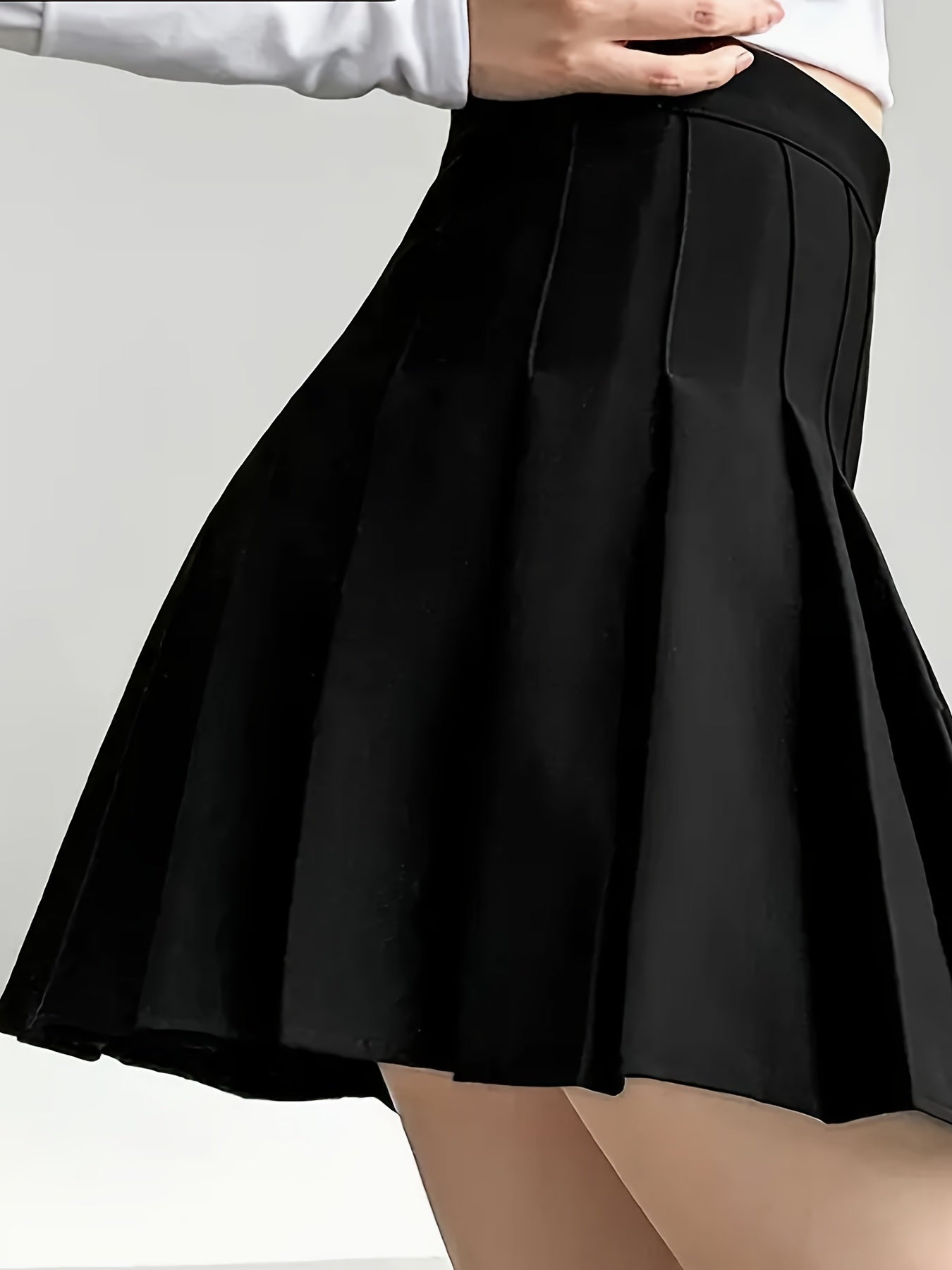 Kpop Black Pleated Skirts, Japanese School Uniform Anime Cosplay 'JK' Uniform Skirts For Spring & Summer, Women's Clothing