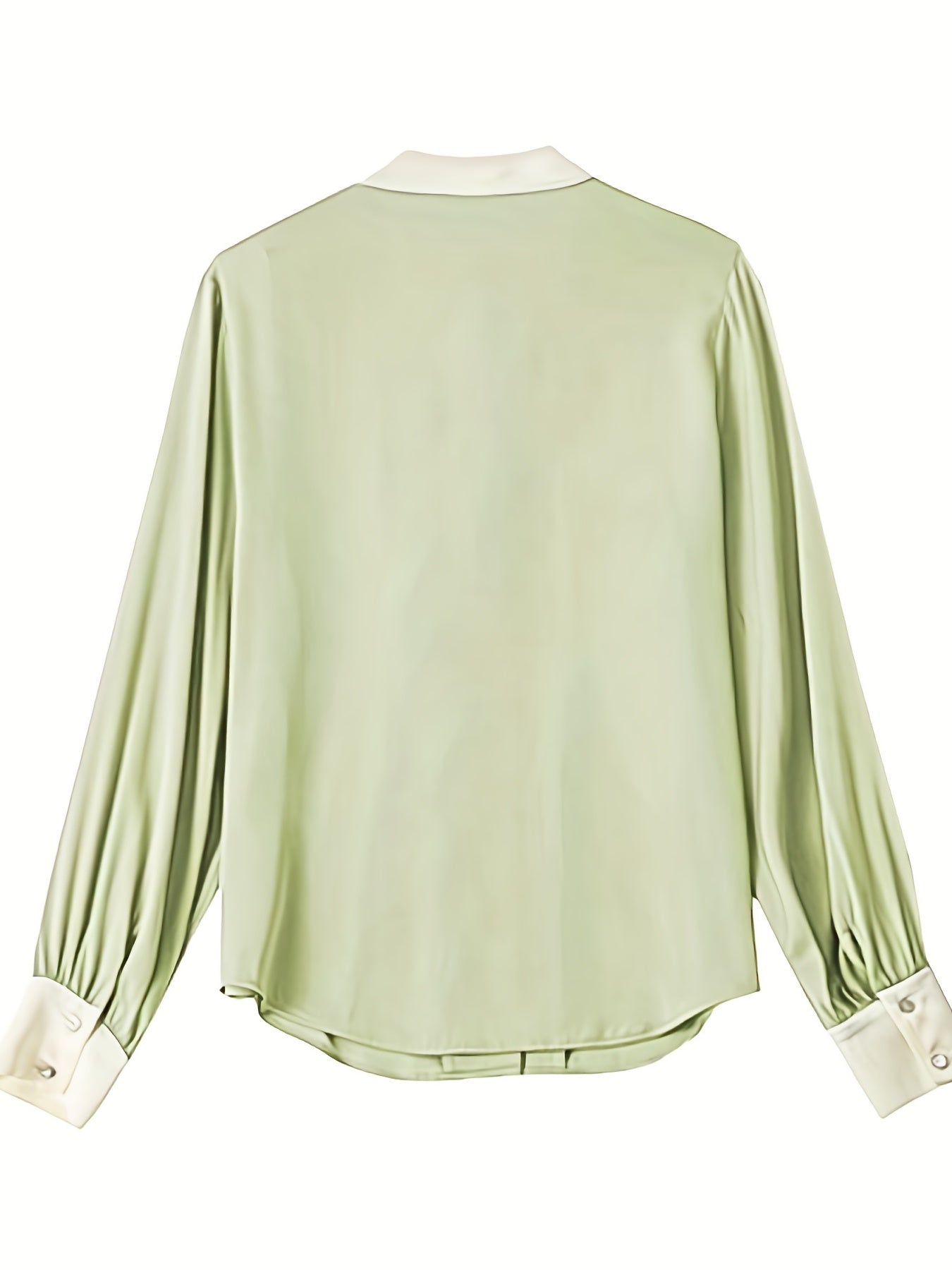 gbolsos Ruched V Neck Blouse, Elegant Long Sleeve Simple Blouse, Women's Clothing