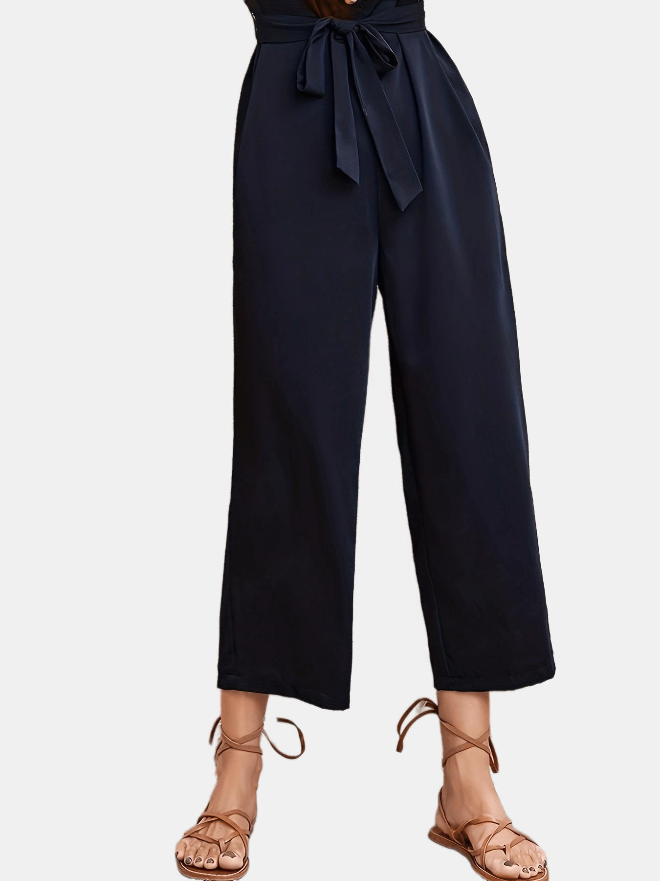 elveswallet High Neck Jumpsuit, Ankle High Casual Jumpsuit For Spring & Summer, Women's Clothing