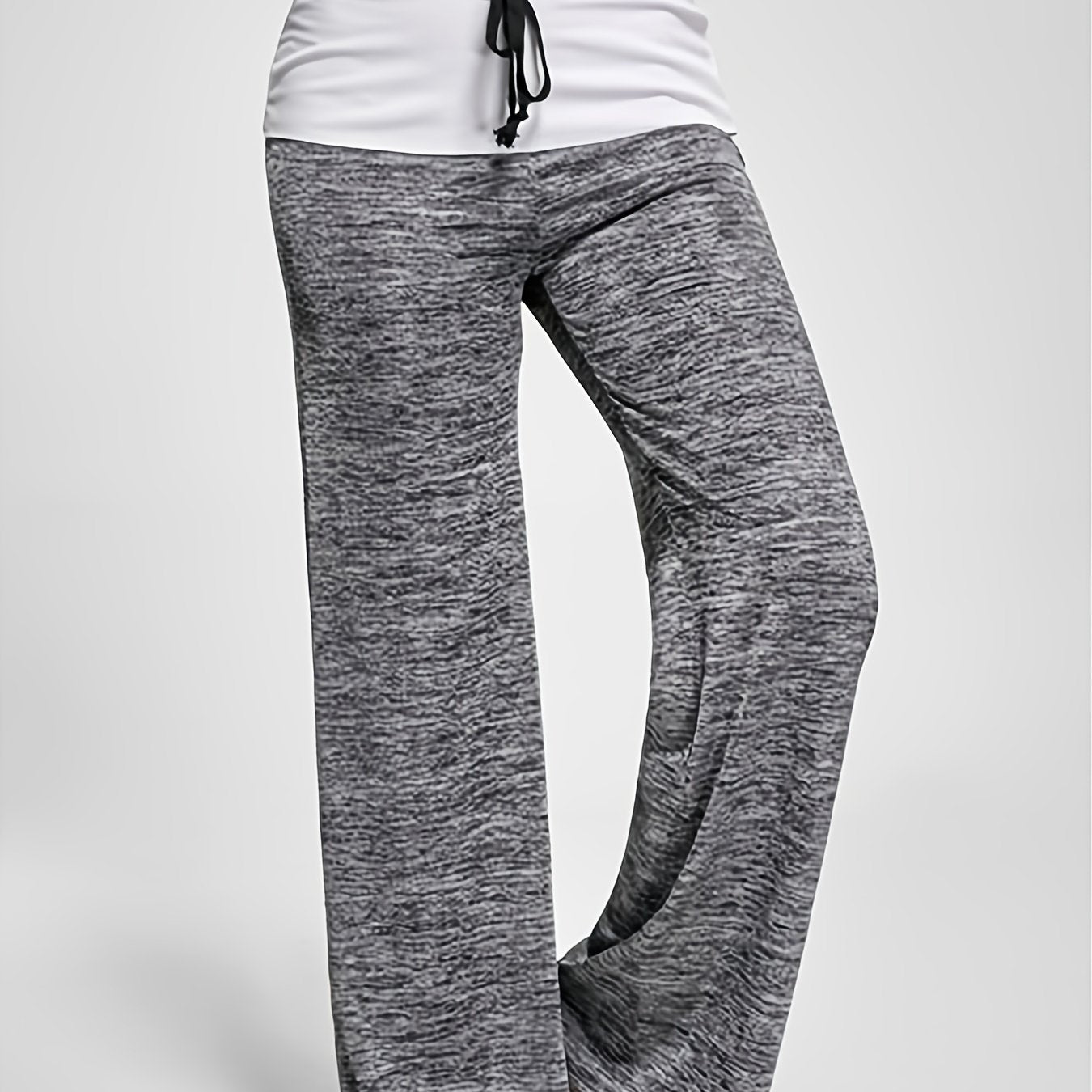 Wide Leg Elastic Yoga Pants, Loose Casual Drawstring Pants, Women's Clothing