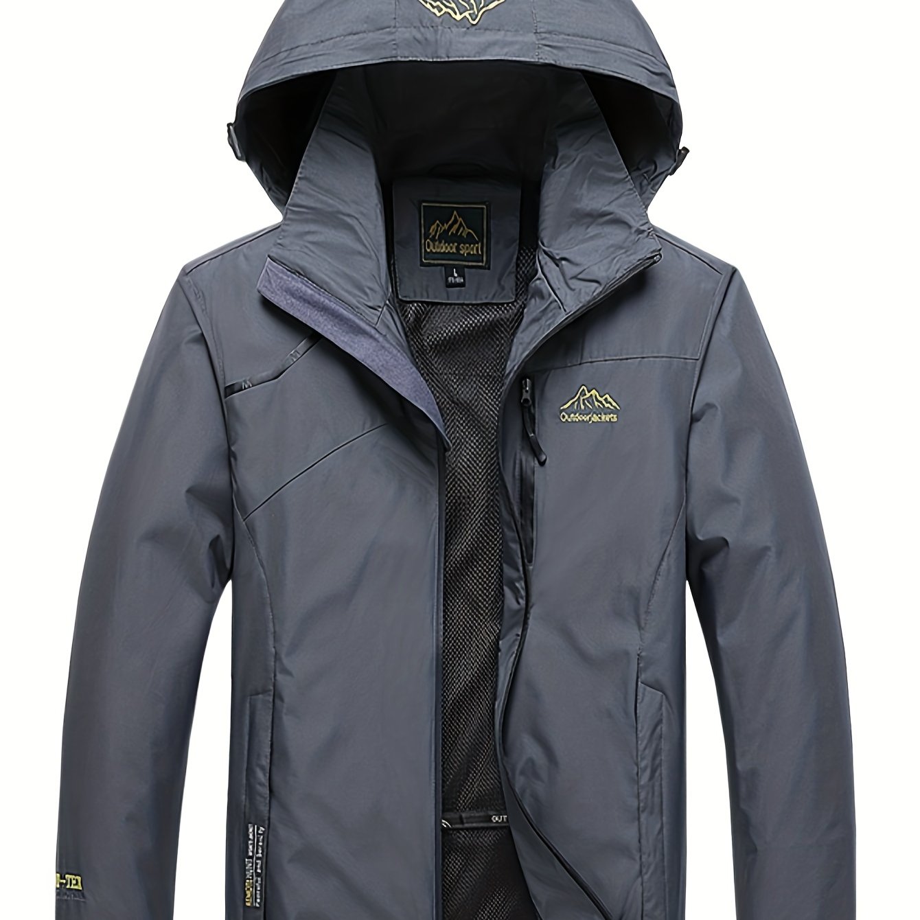 gbolsos Men's Waterproof Rain Jacket, Lightweight Raincoat Windbreaker With Hood For Hiking Travel Outdoor