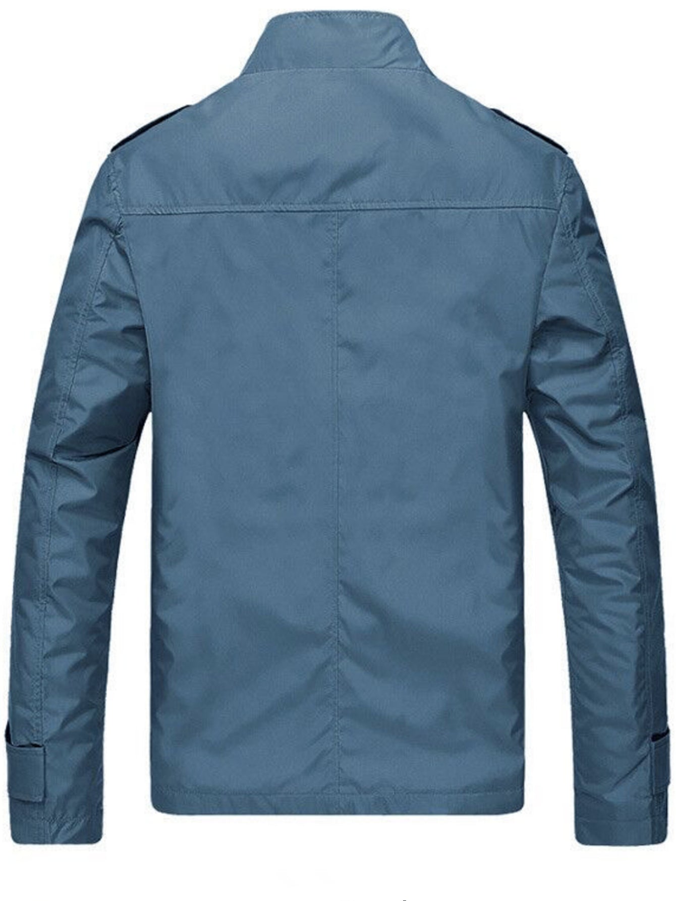 gbolsos Plus Size Men's Windproof Zip Up Jacket Coat With Stand Collar, Oversized Clothing For Big And Tall Guys