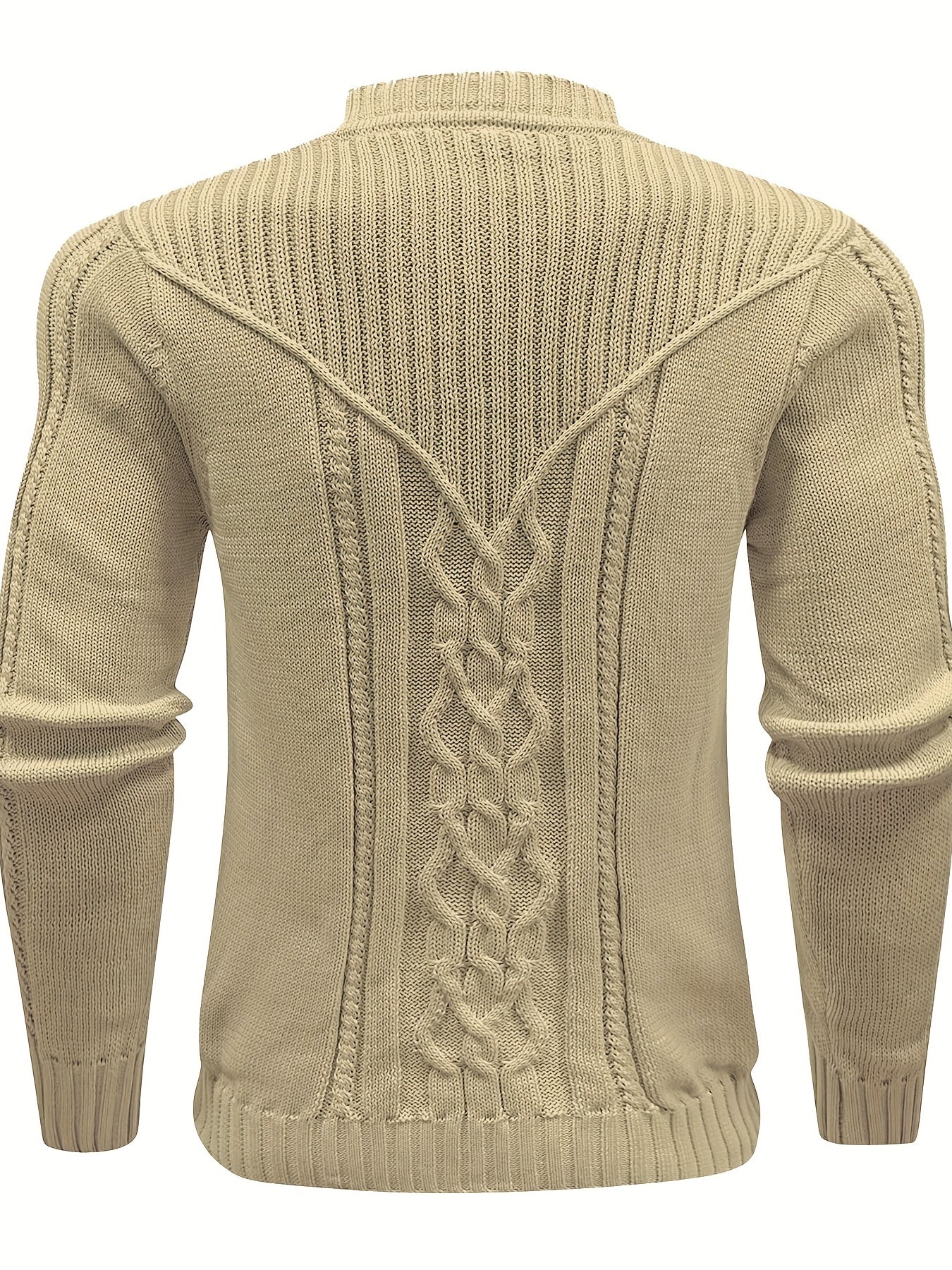 gbolsos Fashionable Men's Solid Color Knit Sweater Plus Size Male's Pullover Sweater For Autumn And Winter, Leisurewear For Big And Tall Guys