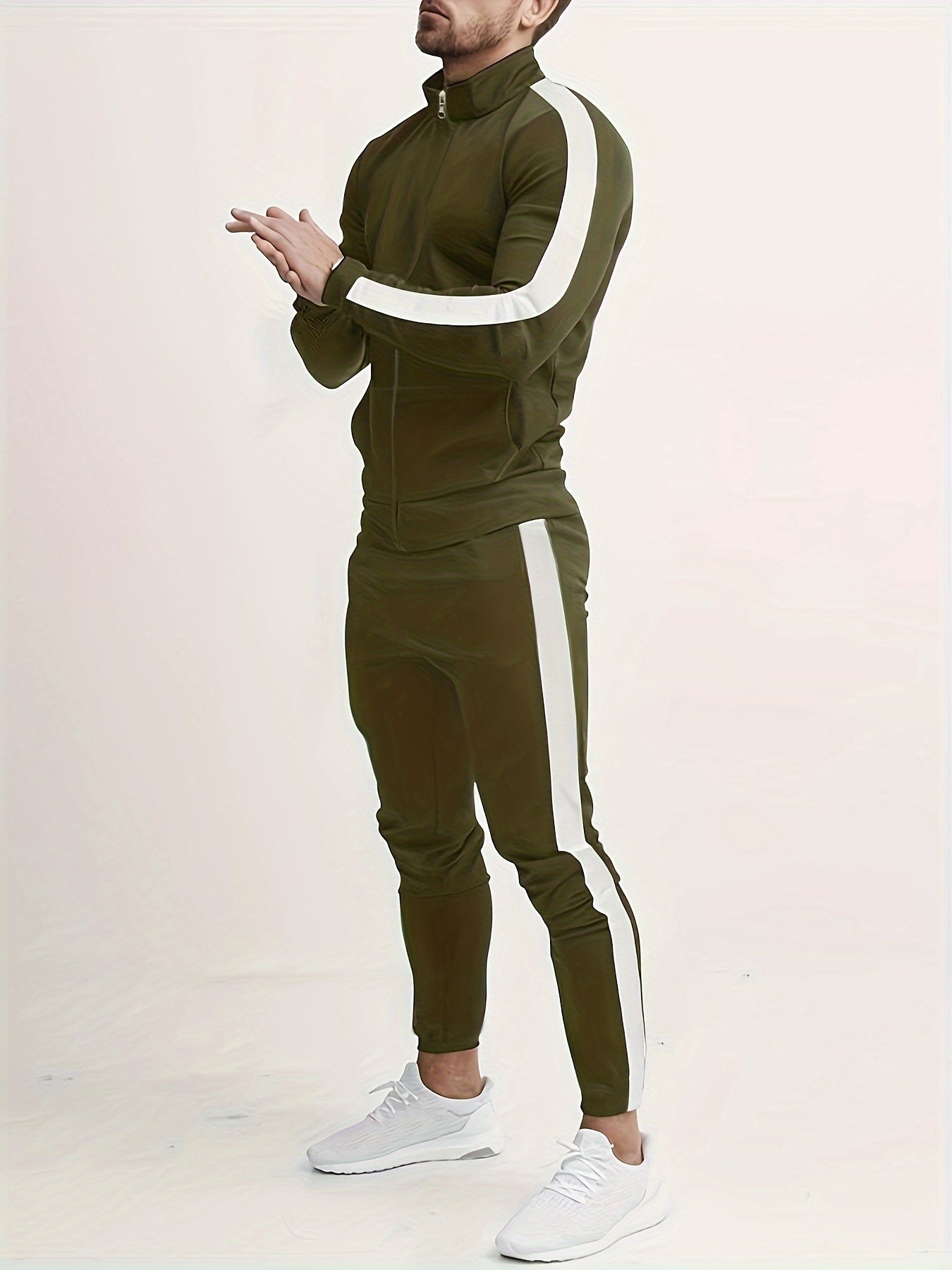 gbolsos Classic Men's Athletic 2 Piece Tracksuit Set Casual Full-Zip Sweatsuits Long Sleeve Jacket And Jogging Pants Set For Gym Workout Running