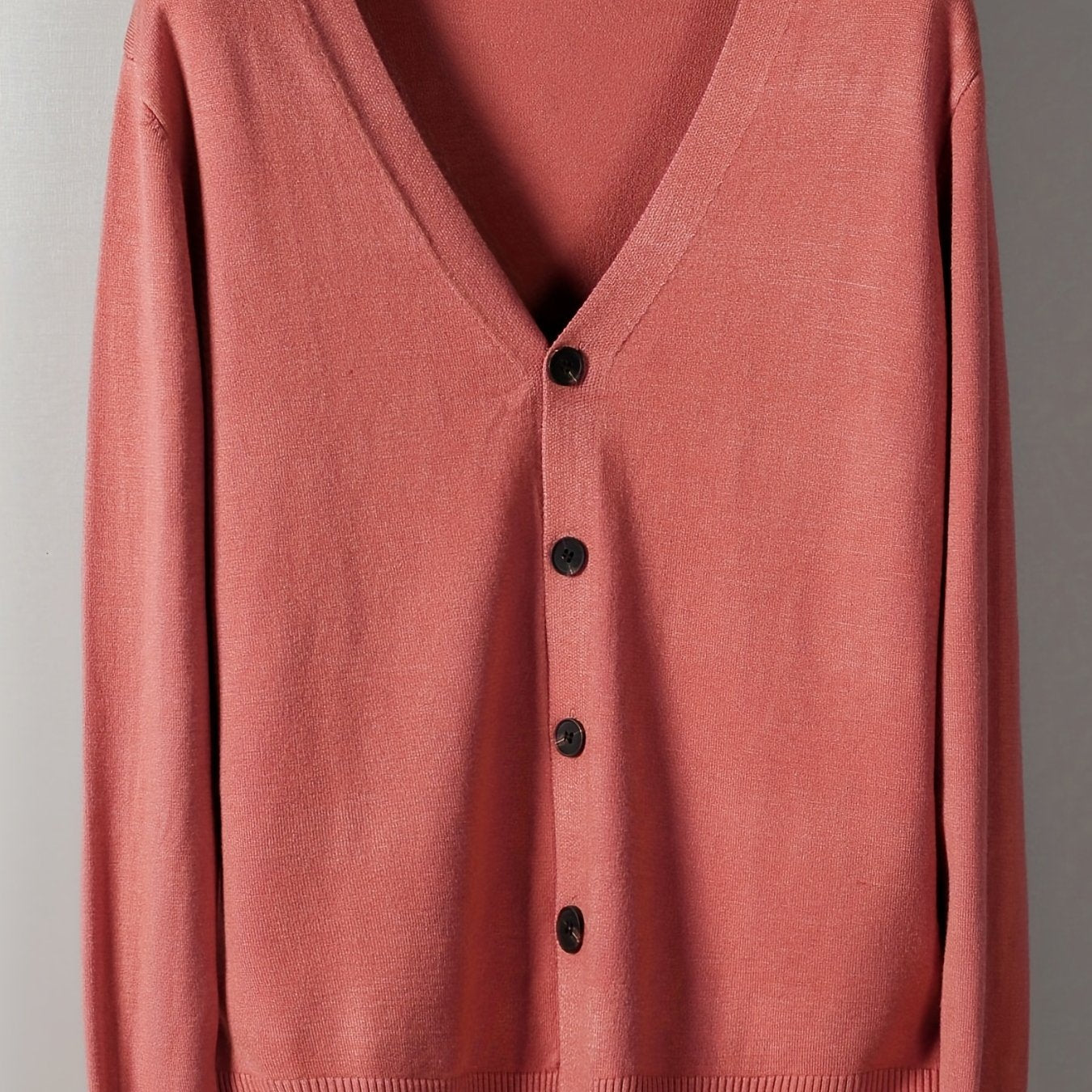 gbolsos Men's V-neck Casual Cardigan, Plain Thermal Regular Fit Knit Sweater For Spring Autumn