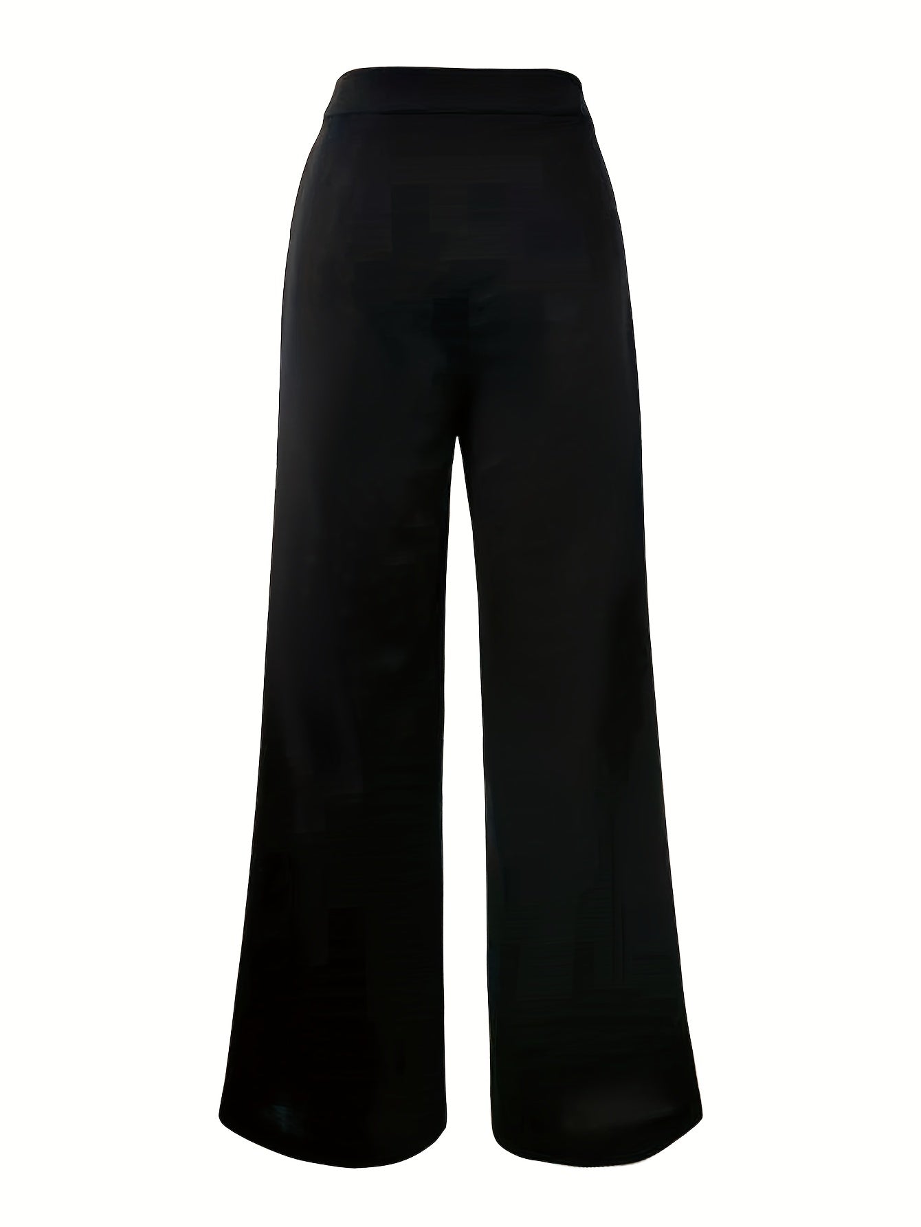 gbolsos Solid Button Decor Wide Leg Pants, Casual High Waist Pants, Women's Clothing