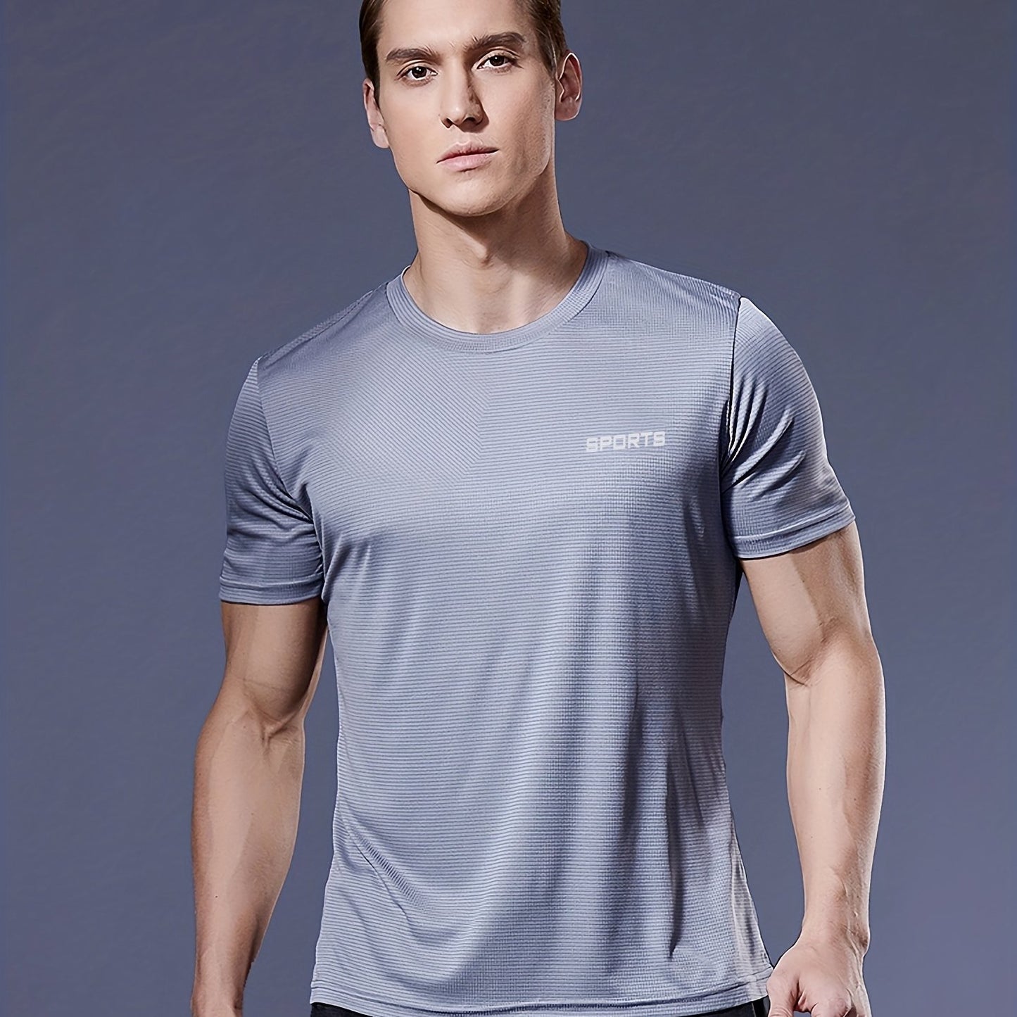 gbolsos Men's Solid Color Ultralight Quick Dry Sport T-Shirt, Breathable Lightweight Top For Fitness Training Workout Running Gym