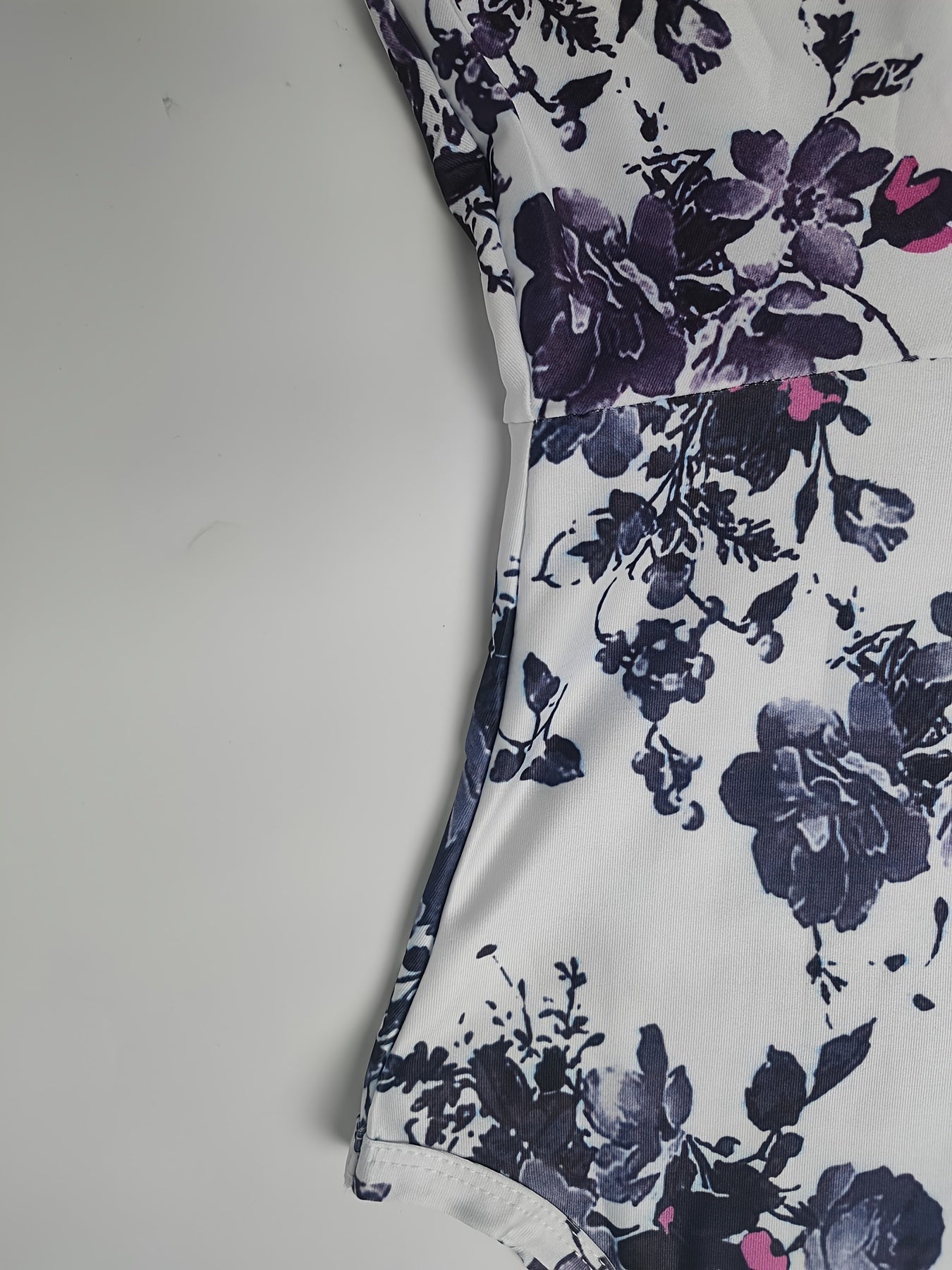 gbolsos Floral Print Squared Neck Sleeveless Dress, Sexy High Waist Ruffled Hem Beach Dress, Women's Clothing