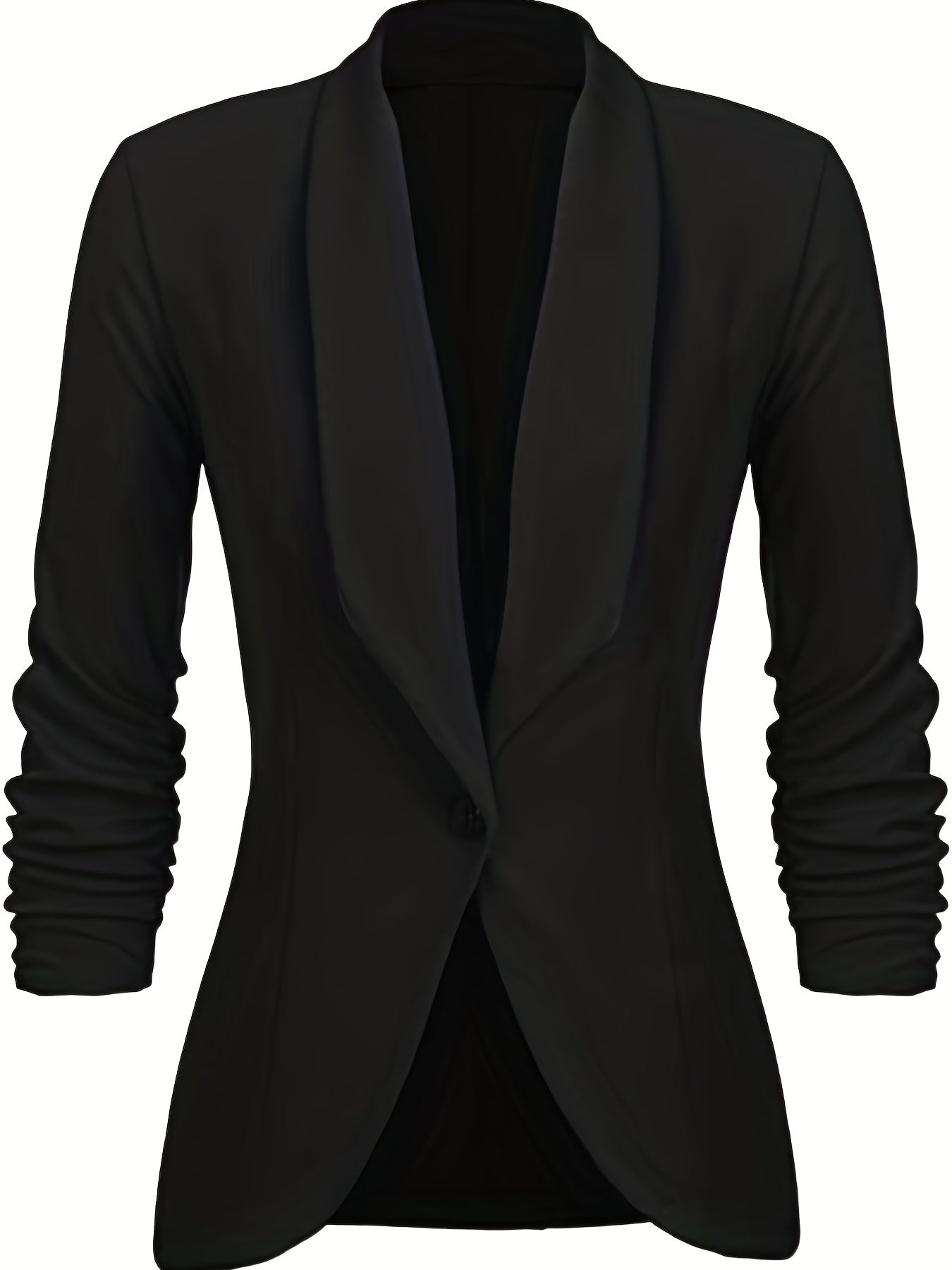 Solid Lapel Long Sleeve Blazer Jacket, Casual Commuter Office Lightweight Outerwear, Women's Clothing