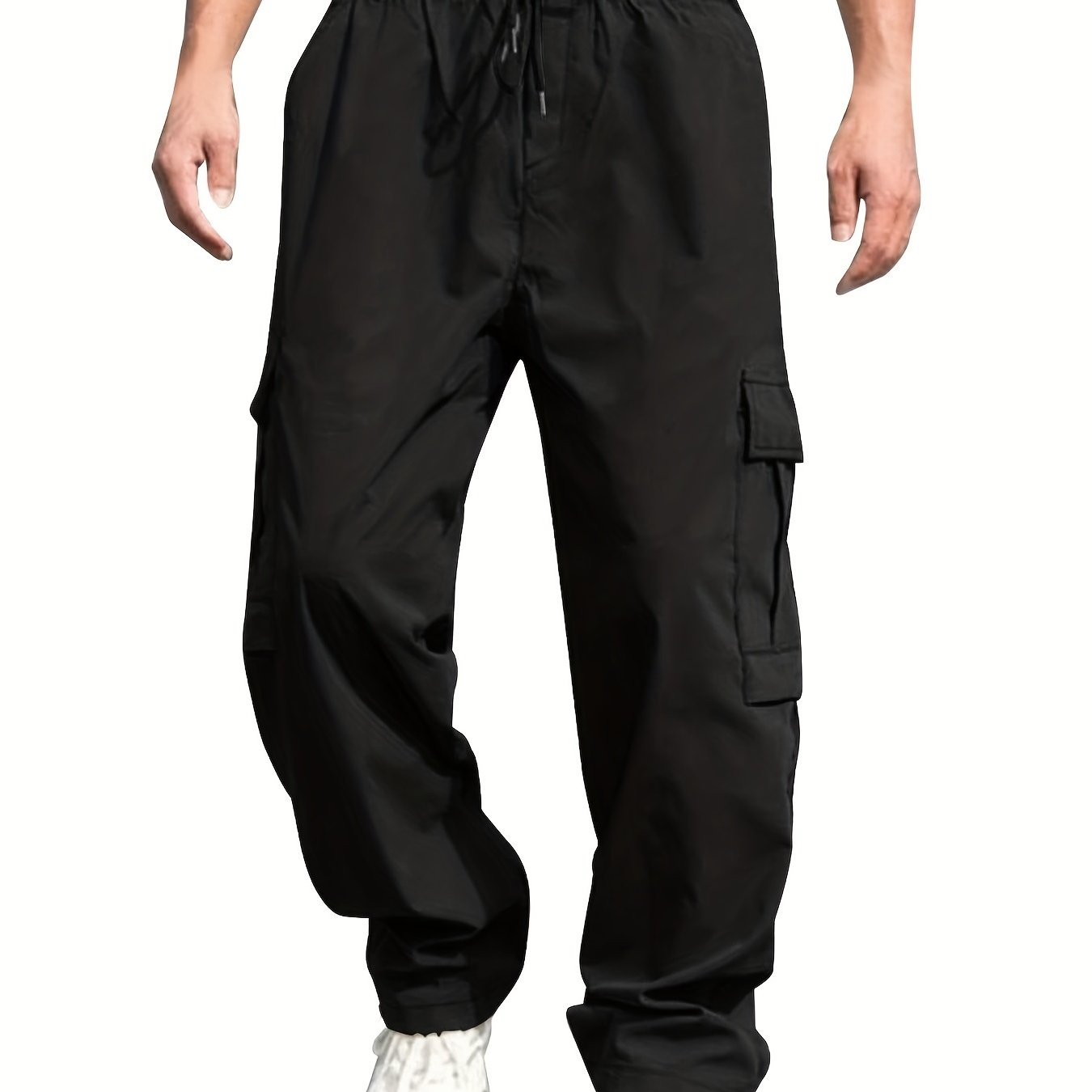 gbolsos Loose Fit Multi Pocket Joggers, Men's Street Style Waist Drawstring Casual Pants Cargo Pants For Fitness Outdoor Activities