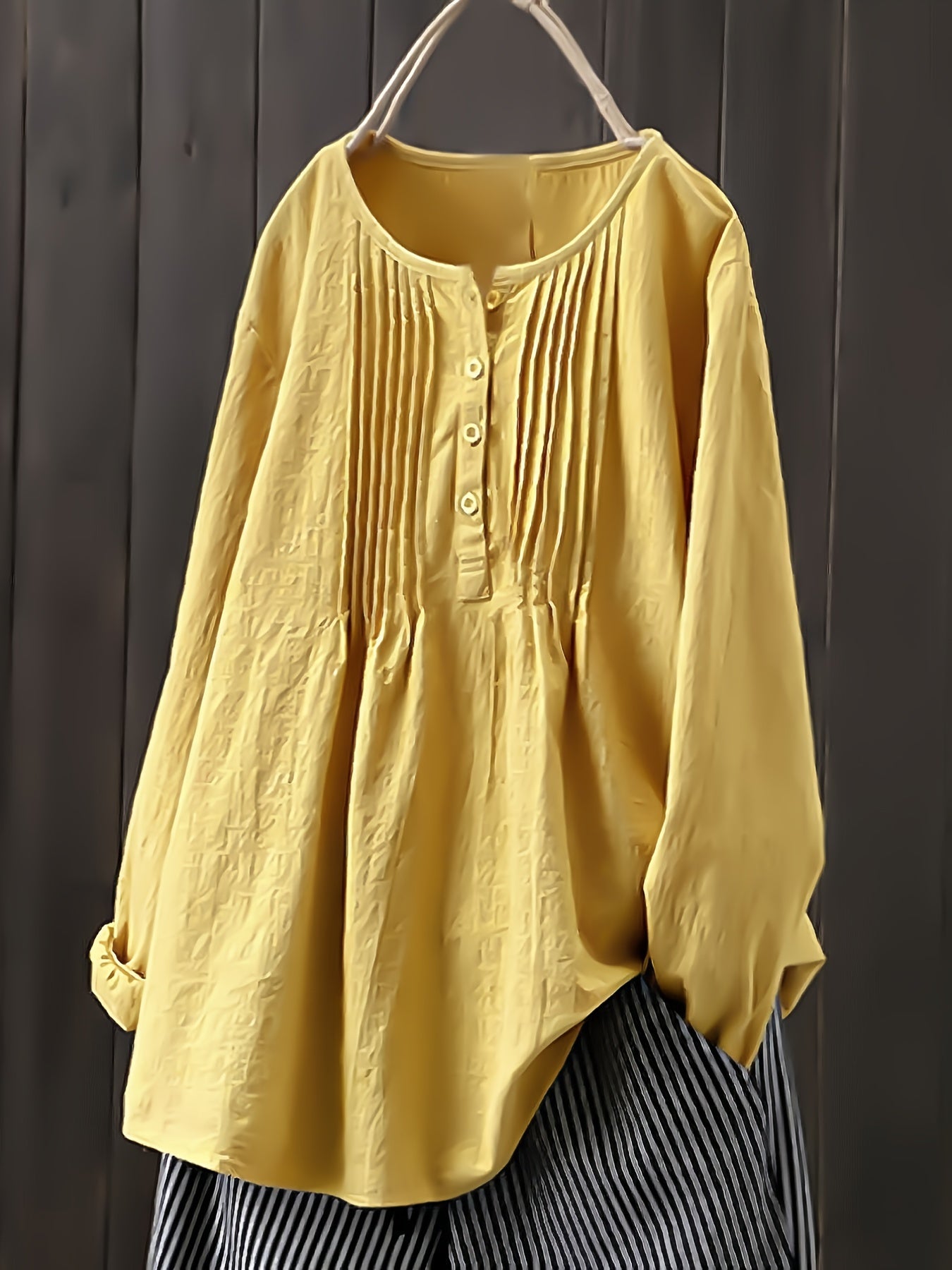 Solid Crew Neck Long Sleeve T-Shirt, Casual Every Day Top For Fall & Spring, Women's Clothing