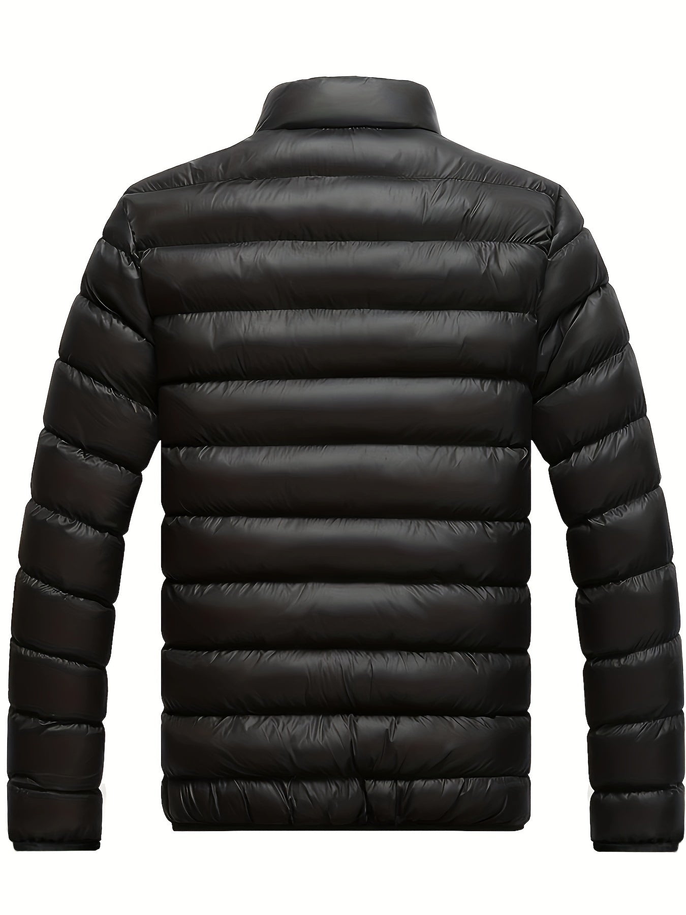gbolsos Winter Men's Casual Slim Fit Stand Collar Zipper-Up Padded Jacket