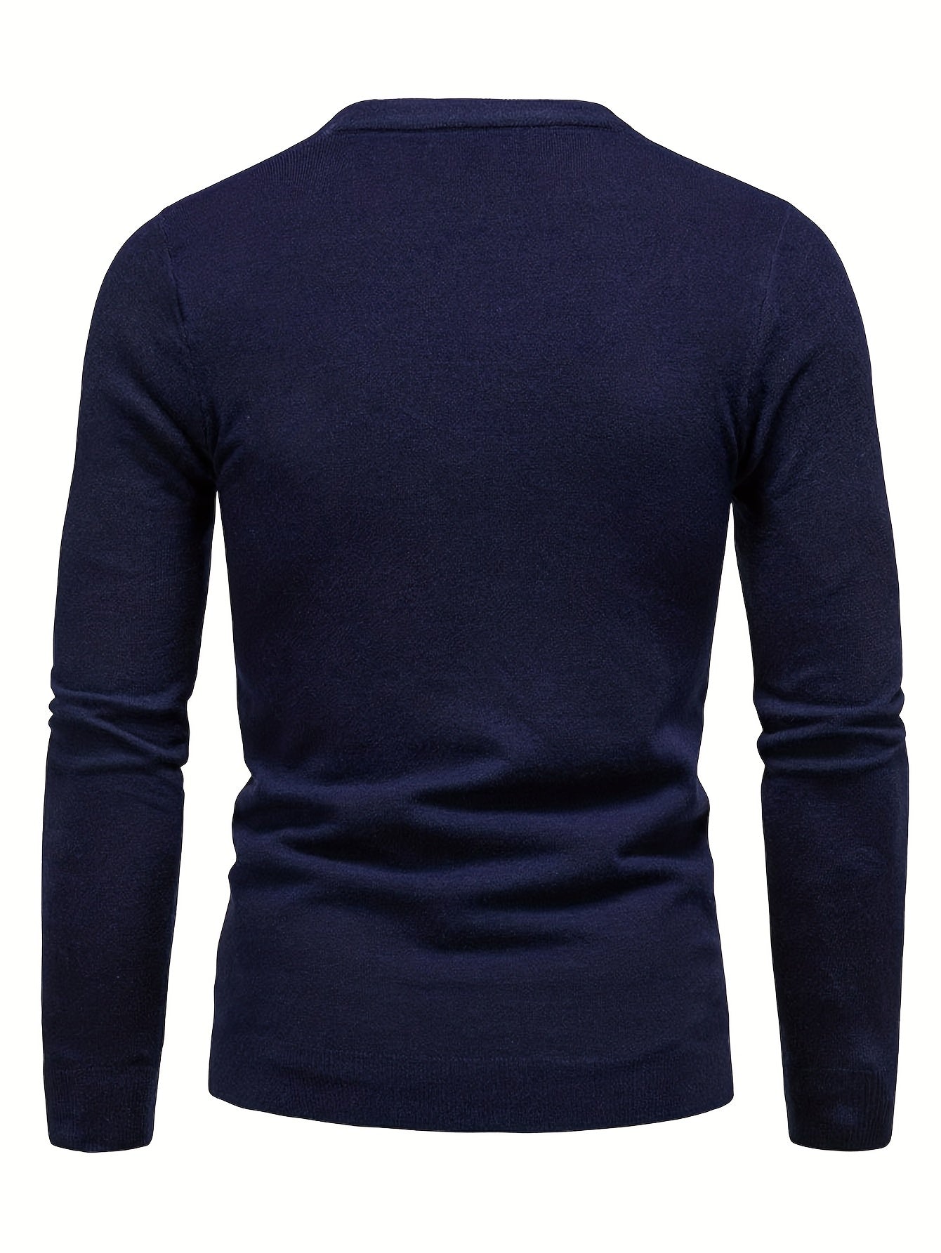 gbolsos All Match Knitted Sweater, Leopard Pattern Men's Casual Warm Mid Stretch Crew Neck Pullover Sweater For Men Fall Winter
