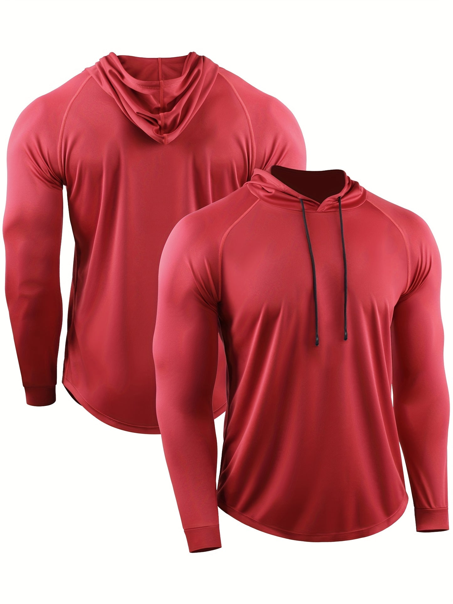 gbolsos Autumn And Winter Muscle Training Fitness Clothes Basketball T-shirt Men's Loose Casual Sports Hooded Pullover Running Marathon Quick Dry Long Sleeve Shirt