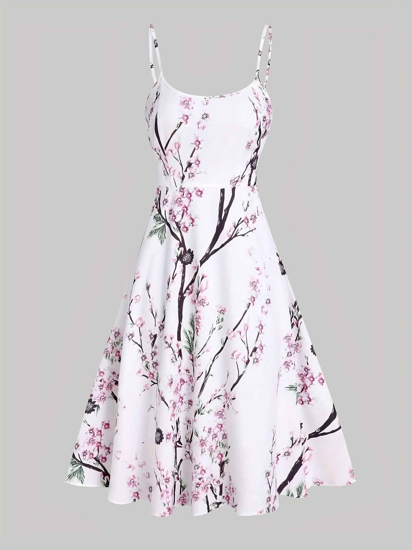 gbolsos Elegant Two-piece Skirt Set, Short Sleeve Surplice Neck Belted Top & Floral Print Flared Skirt Outfits, Women's Clothing