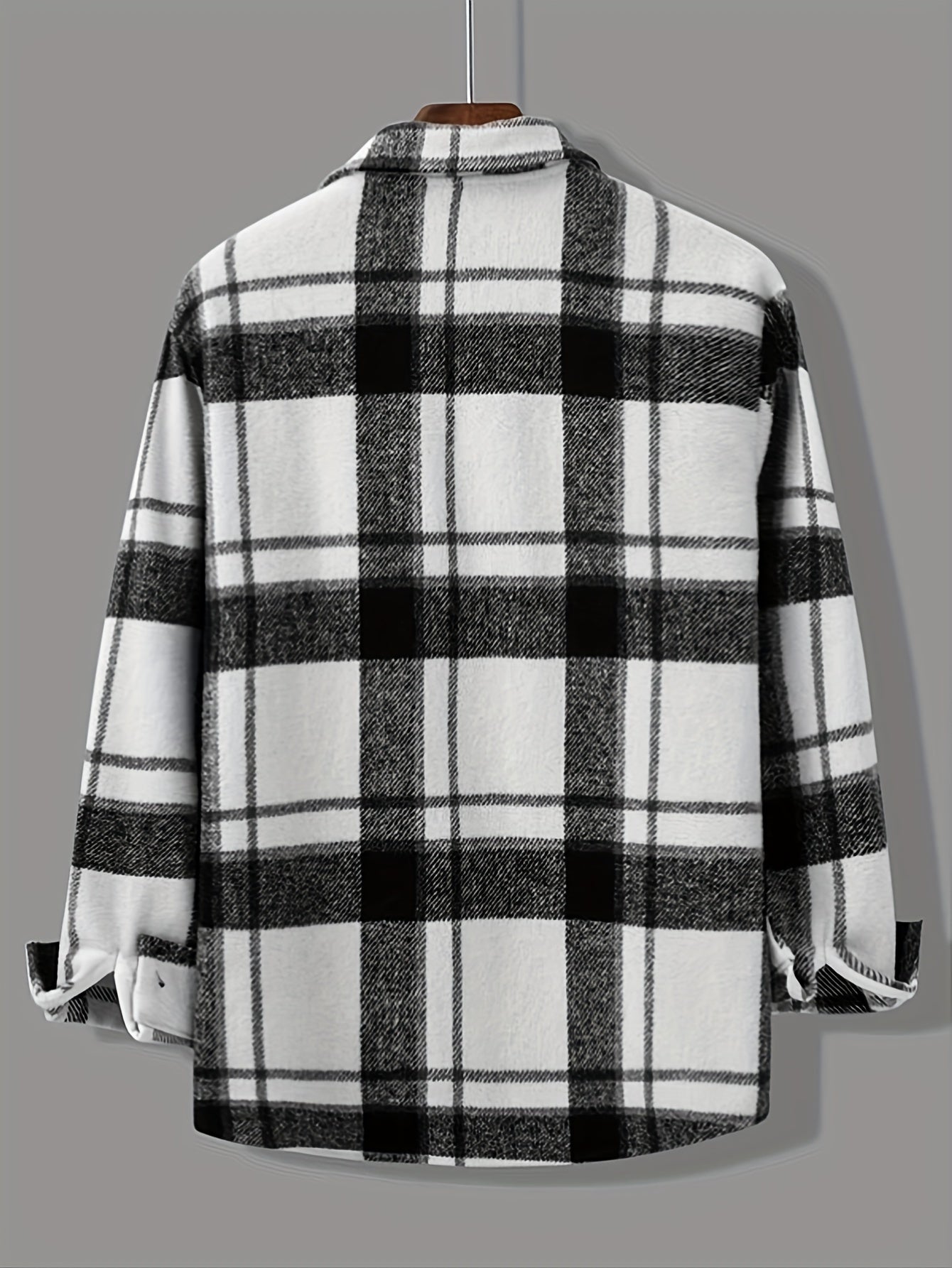 gbolsos Fashionable And Casual Men's Plaid Cardigan Button Long Sleeve Lapel Jacket, Comfortable And Versatile, Suitable For Dates, Suitable For Autumn And Winter