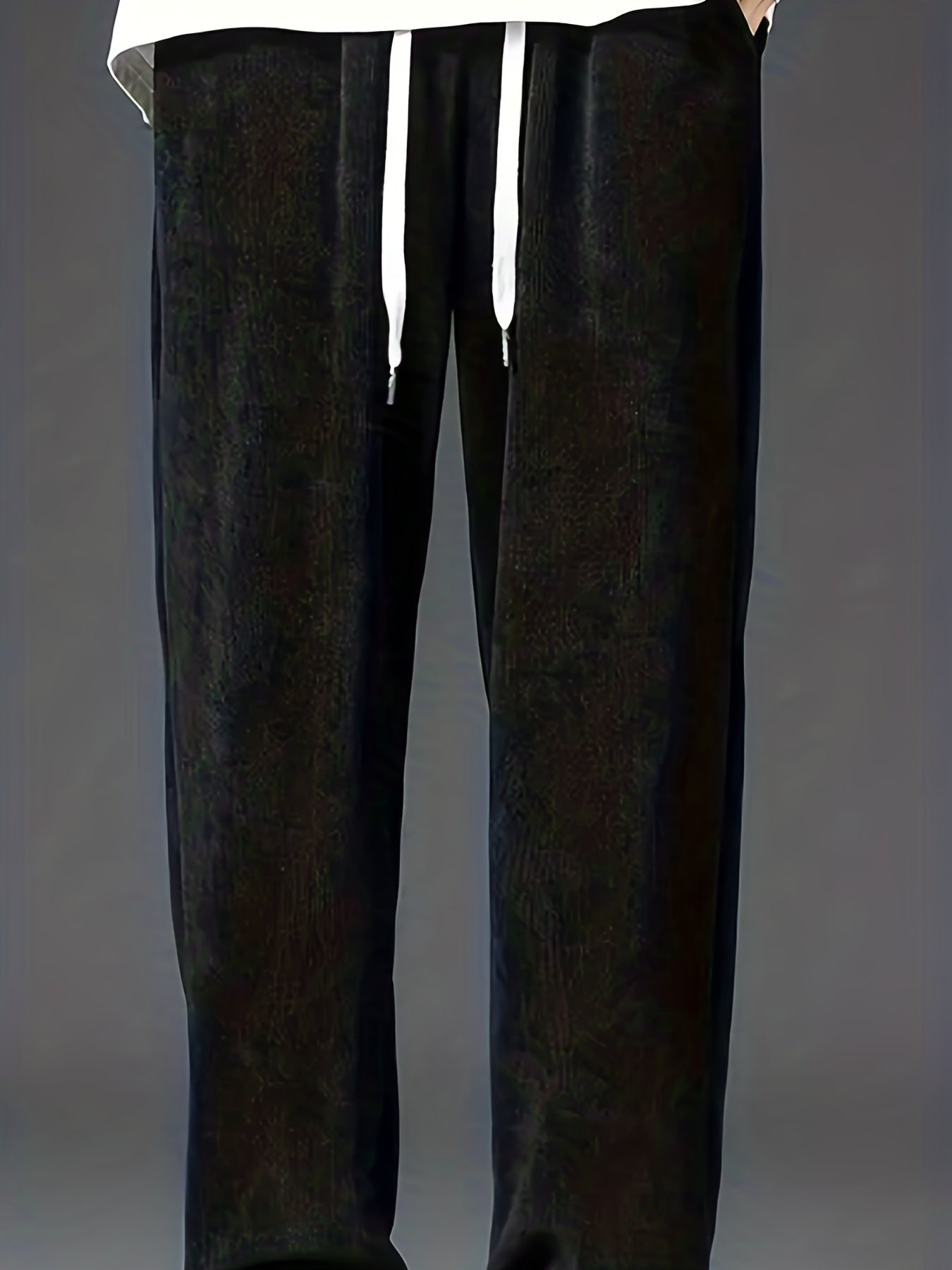 gbolsos Men's Corduroy Comfy Straight Leg Pants, Casual Loose Fit Mopping Trousers For Fall Winter
