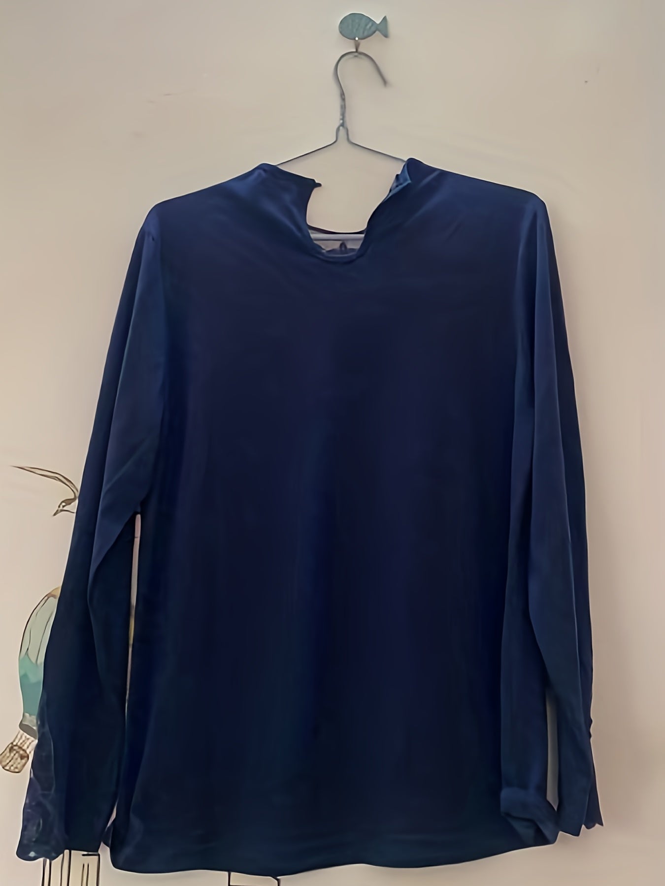 Contrast Lace T-shirt, Elegant Crew Neck Long Sleeve T-Shirt For Spring & Fall, Women's Clothing