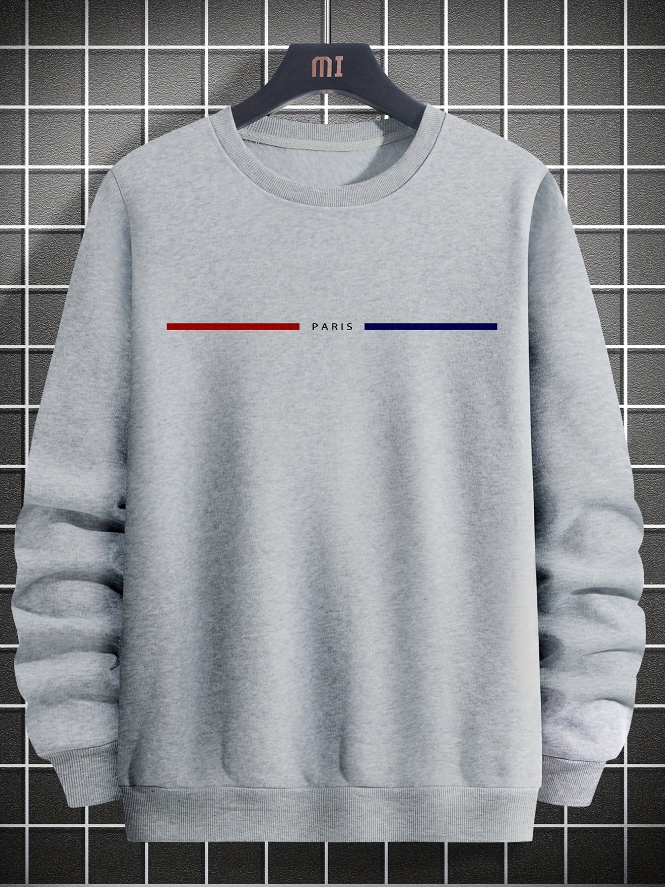 gbolsos Men's Creative Graphic Print Crew Neck Pullover Sweatshirt