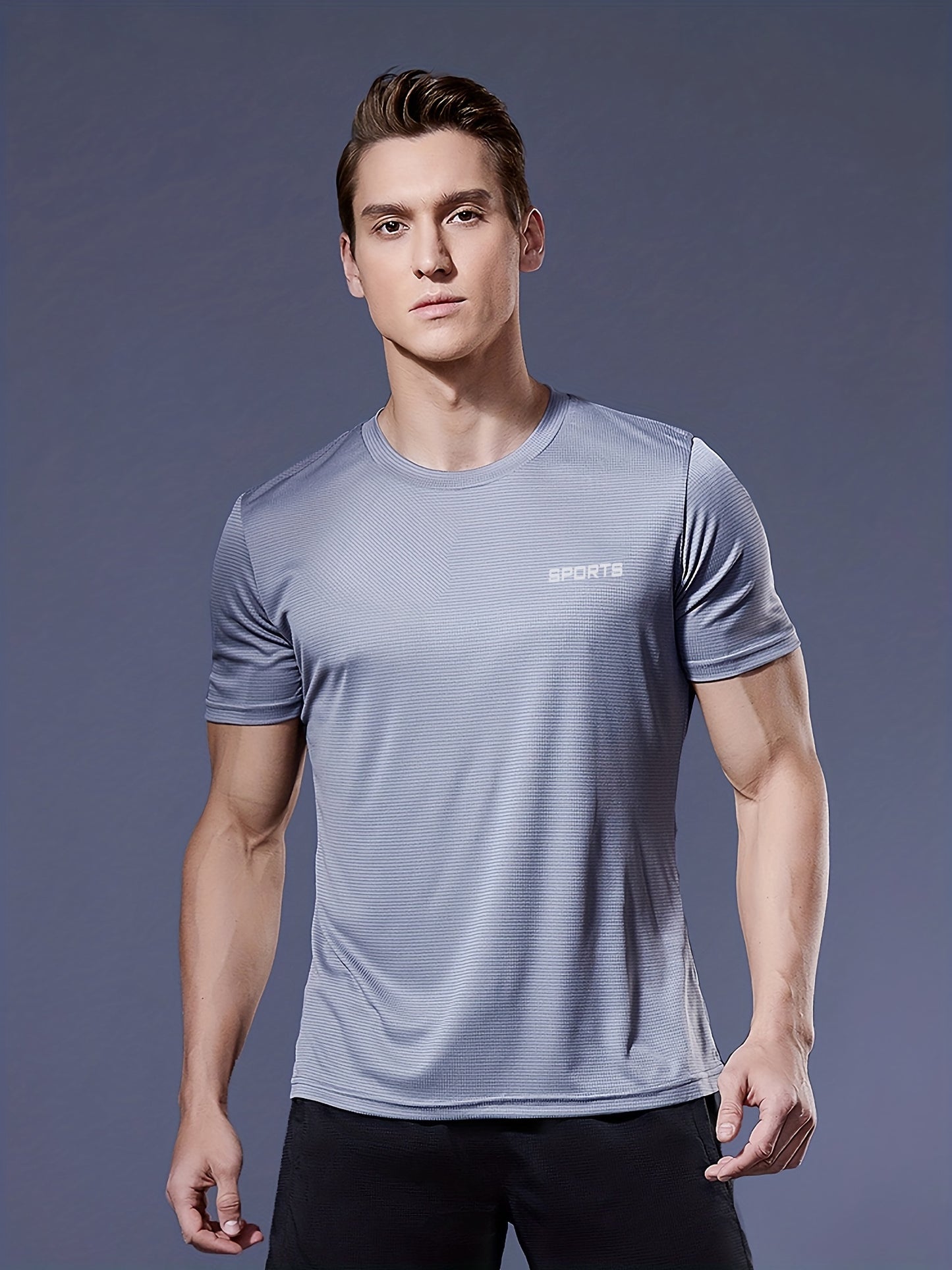 gbolsos Men's Solid Color Ultralight Quick Dry Sport T-Shirt, Breathable Lightweight Top For Fitness Training Workout Running Gym