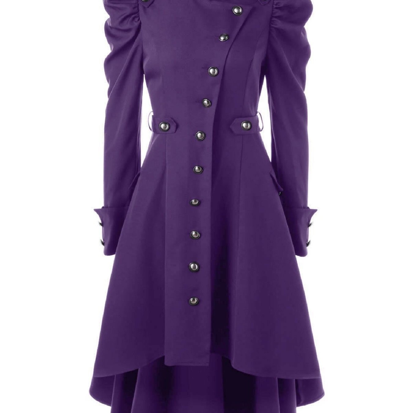 gbolsos Solid Double Breasted Pea Coat, Belted Buckle Spring Mid-Long Lapel Outerwear, Women's Clothing