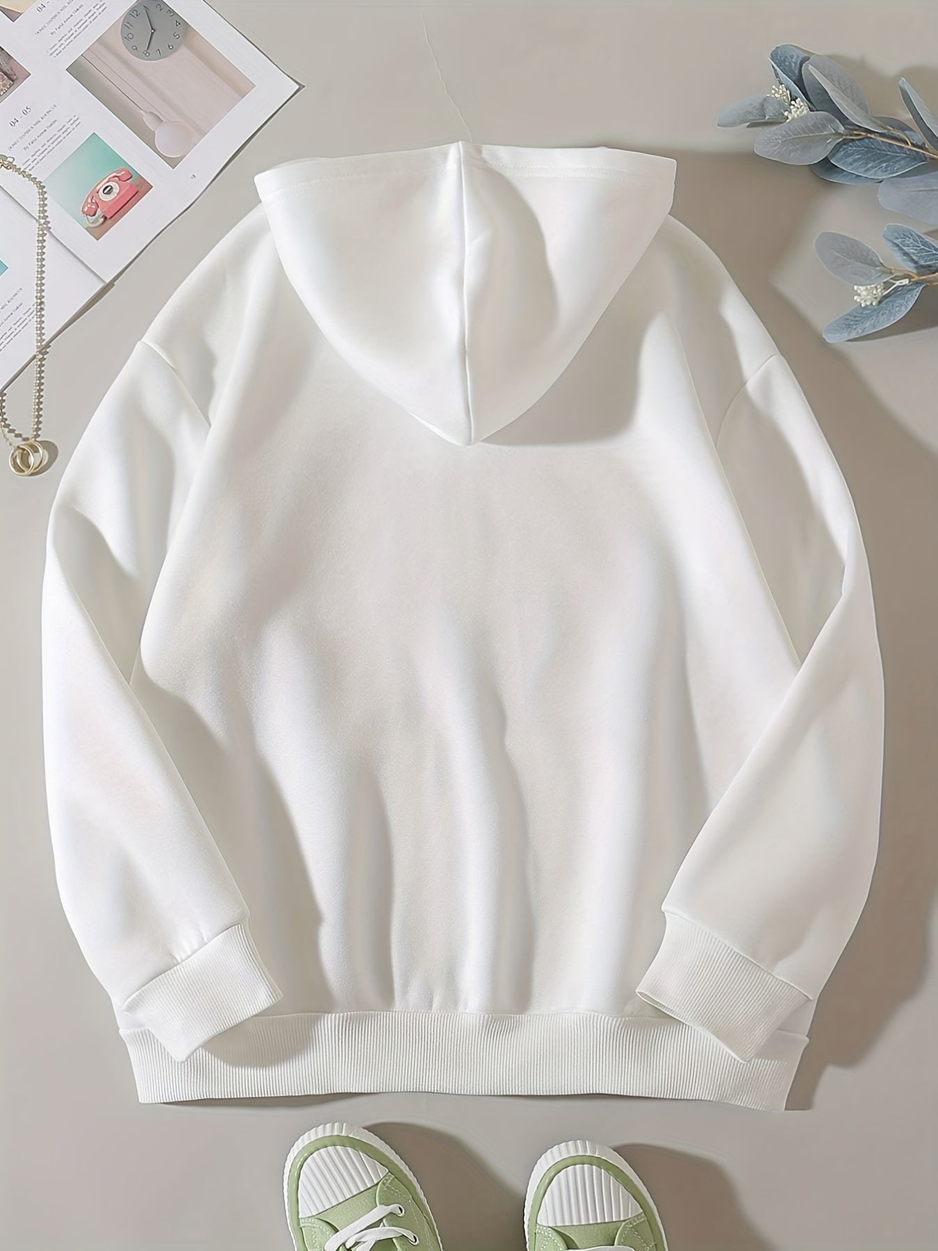 Solid Zip Up Hoodie, Casual Long Sleeve Hoodies Sweatshirt With Pockets, Women's Clothing