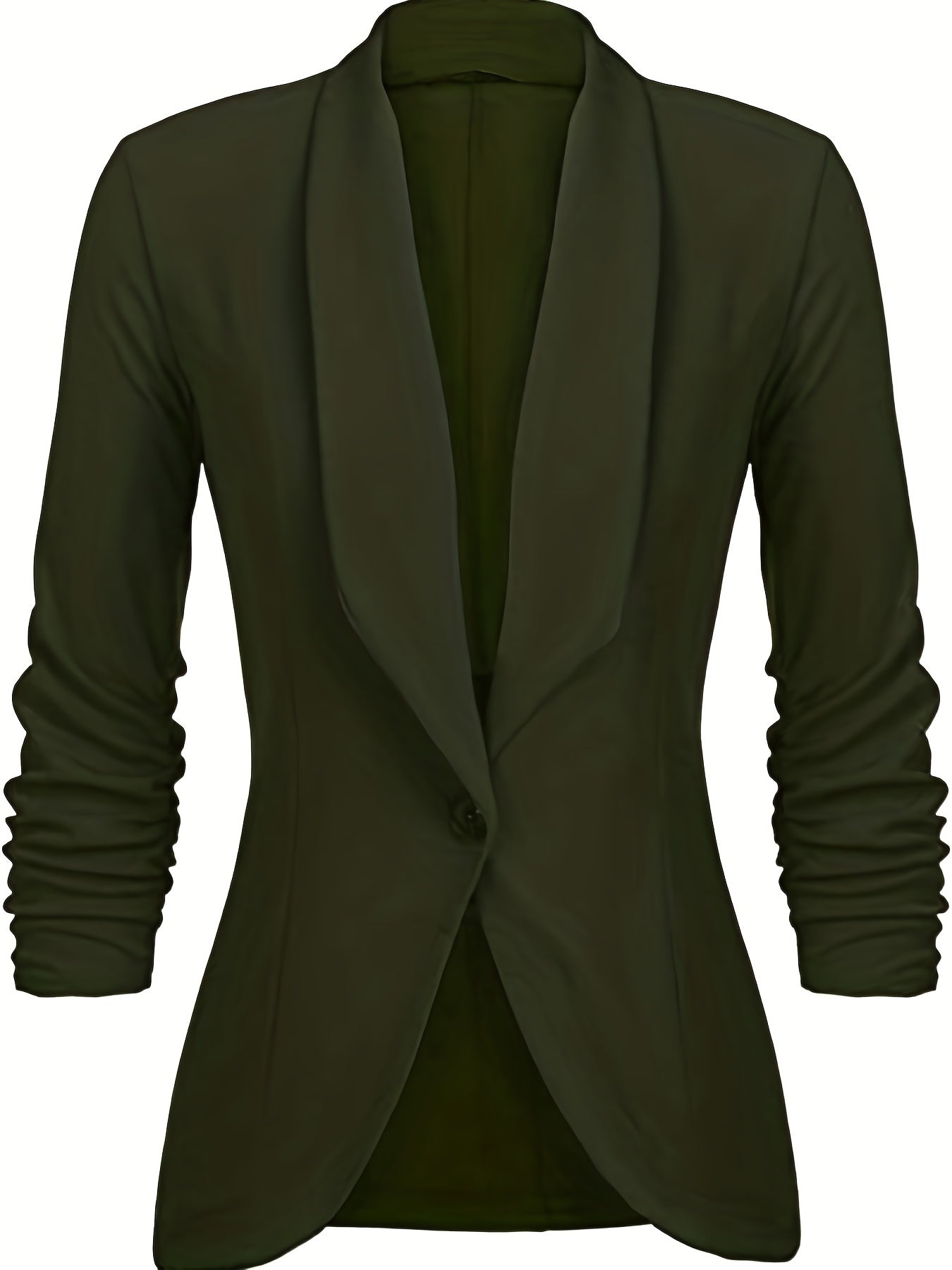 Solid Lapel Long Sleeve Blazer Jacket, Casual Commuter Office Lightweight Outerwear, Women's Clothing