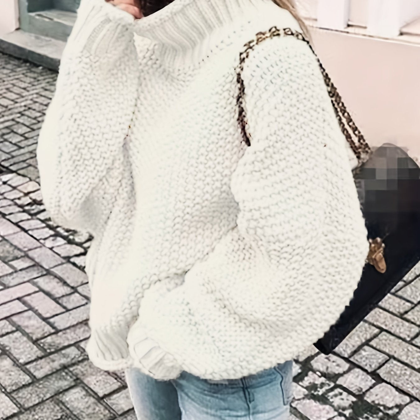 gbolsos Solid Turtle Neck Pullover Sweater, Casual Long Sleeve Sweater For Fall & Winter, Women's Clothing