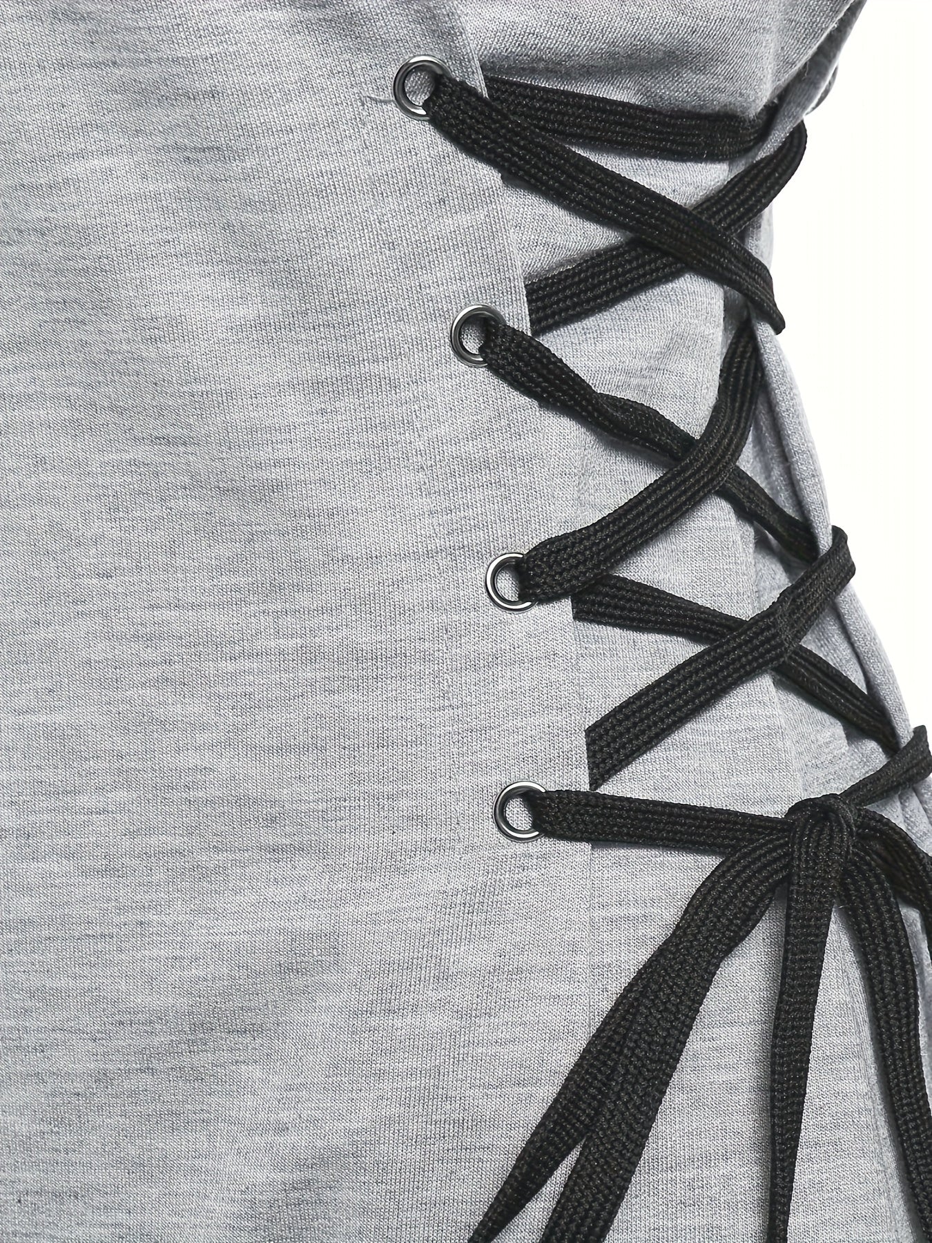 Drawstring Lace Up Hooded Dress, Casual Long Sleeve Solid Dress, Women's Clothing