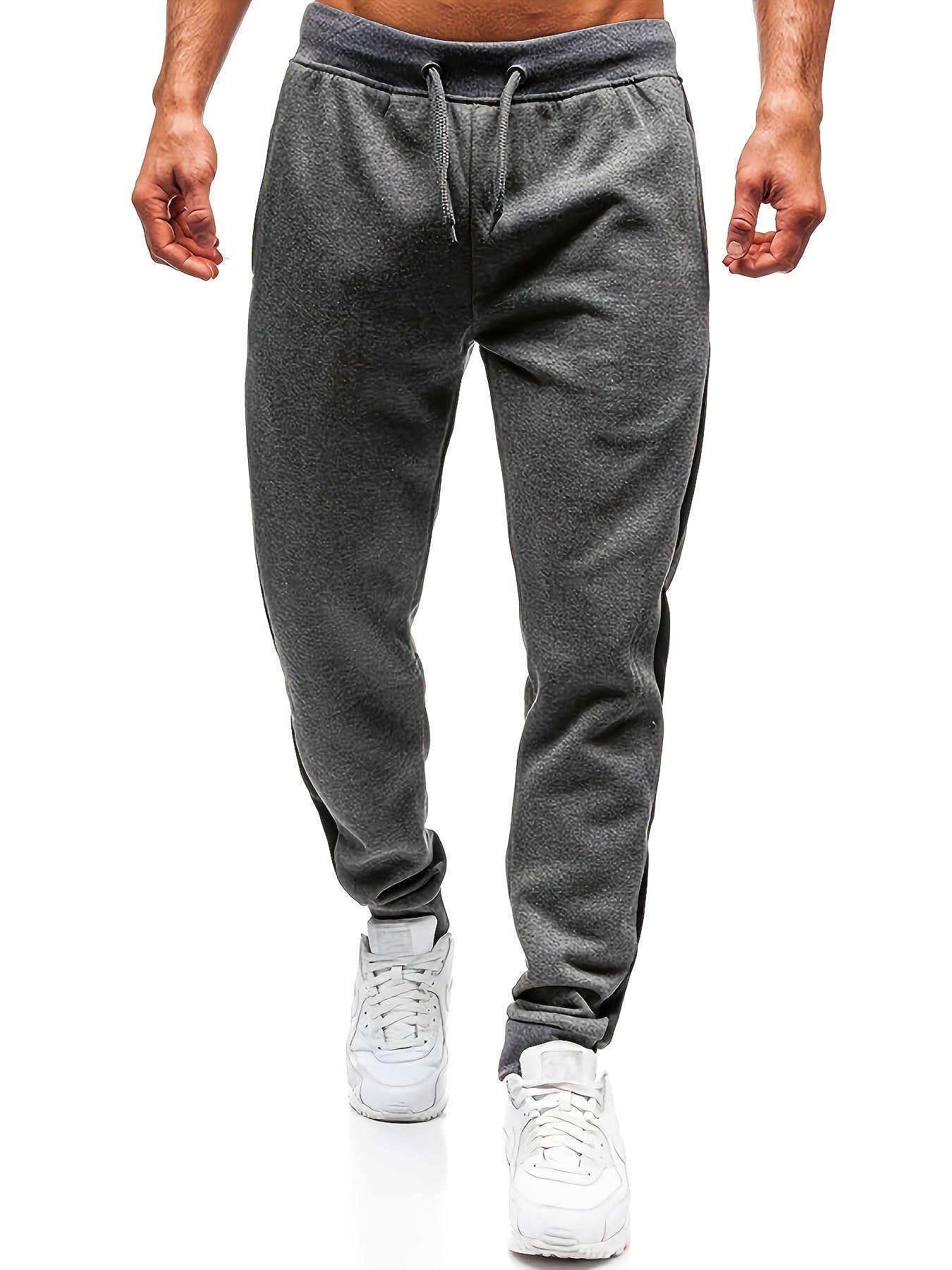 gbolsos Men's Color Block Drawstring Sweatpants, Elastic Waist Active Pants Jogger Pants Men's Clothes Fall Winter Bottoms