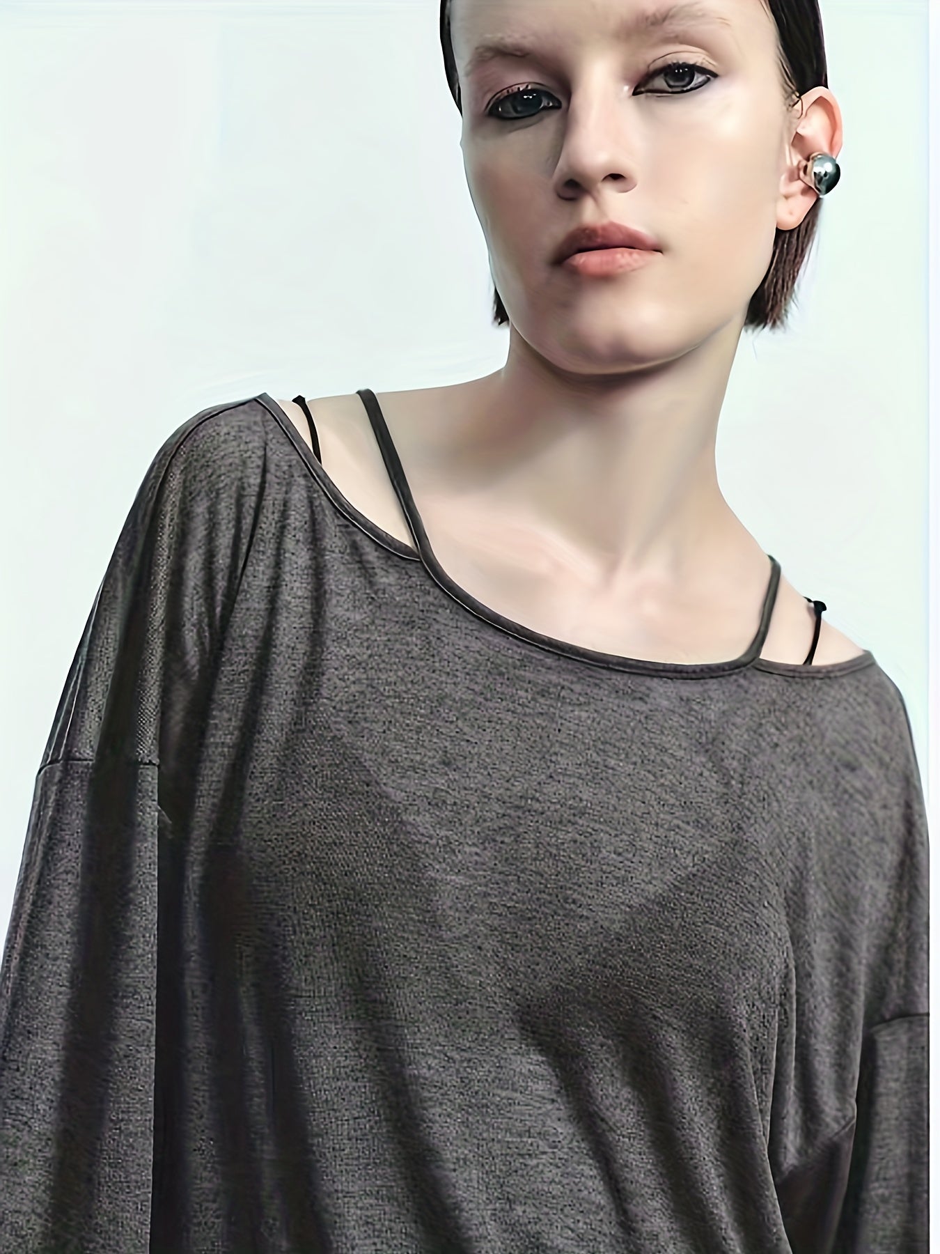 gbolsos Soldi Crew Neck T-Shirt, Casual Long Sleeve Top For Spring & Fall, Women's Clothing