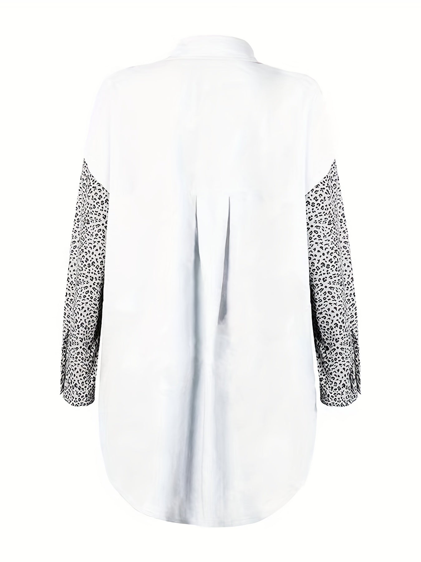 gbolsos Leopard Print Drop Shoulder Jacket, Casual Long Sleeve Jacket For Fall & Winter, Women's Clothing