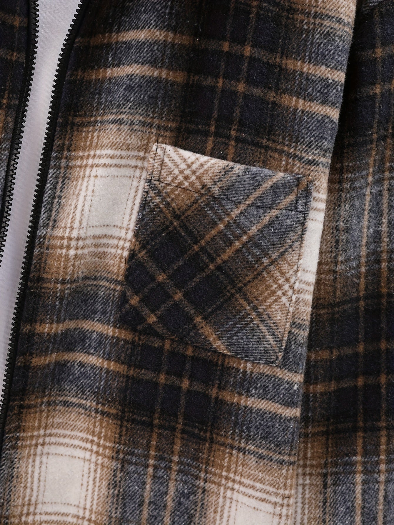 gbolsos Men's Plaid Retro Jacket, Casual Lapel Chest Pocket Shirt Jacket For Fall Winter