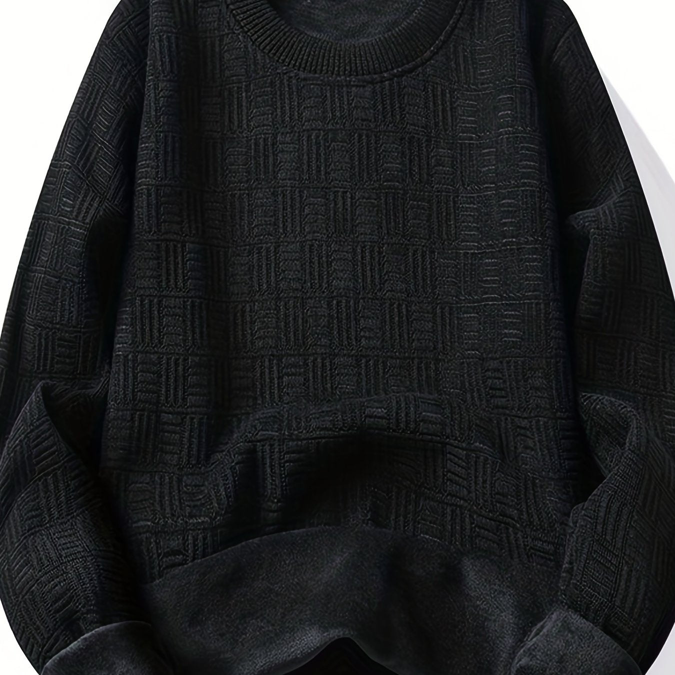gbolsos All Match Knitted Sweater, Men's Casual Warm Slightly Stretch Crew Neck Pullover Sweater For Men Fall Winter