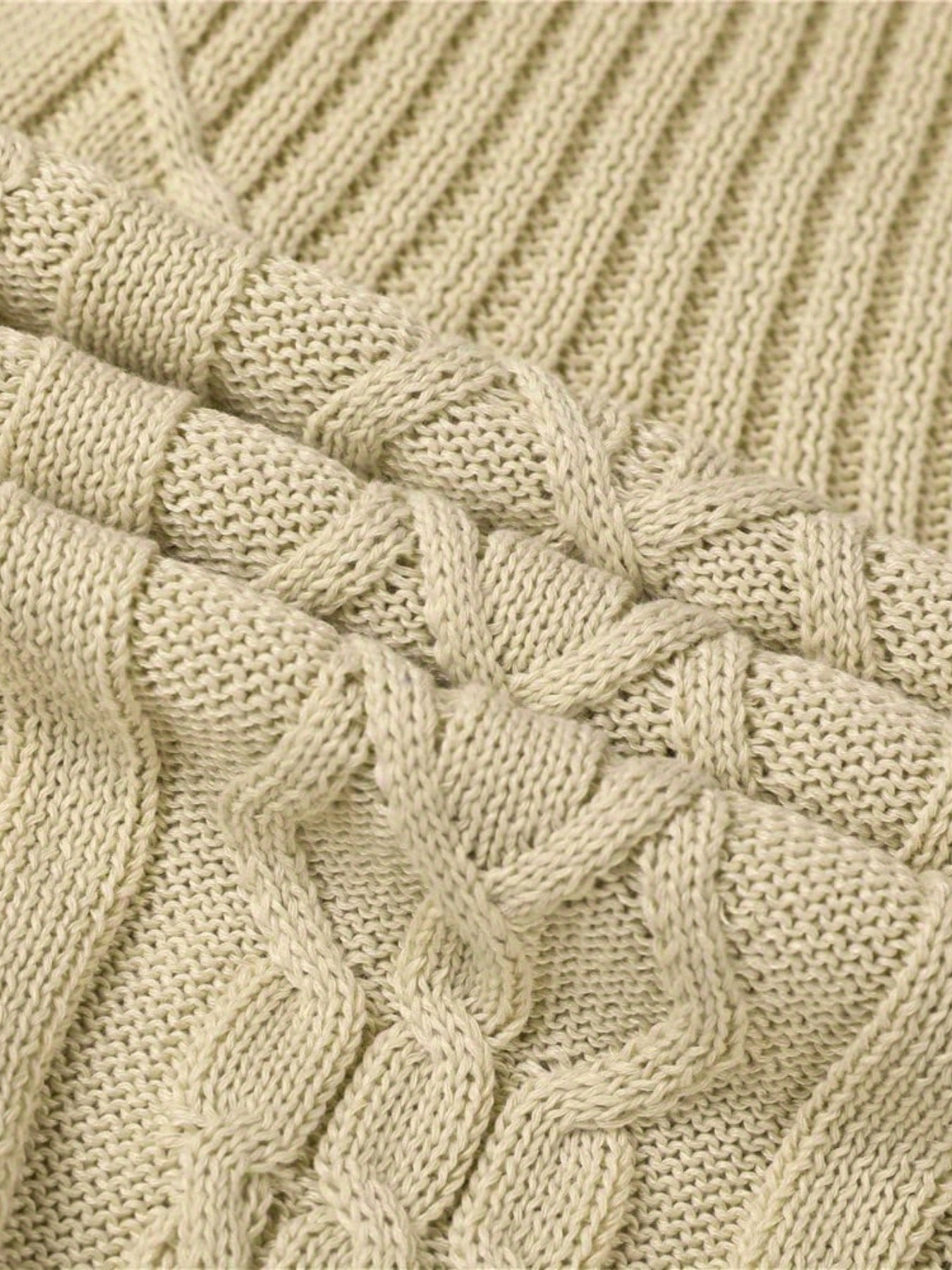 gbolsos Fashionable Men's Solid Color Knit Sweater Plus Size Male's Pullover Sweater For Autumn And Winter, Leisurewear For Big And Tall Guys