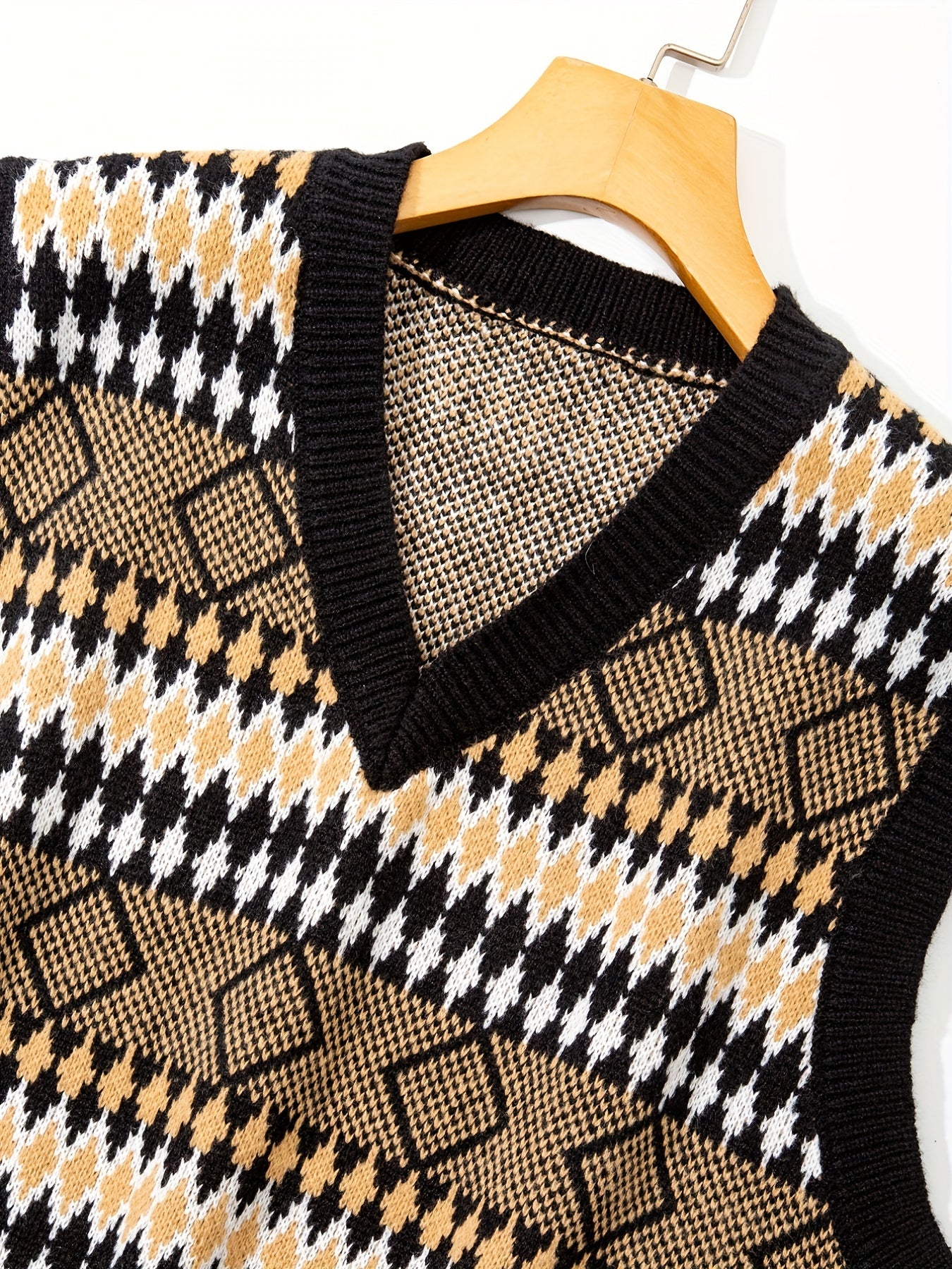 gbolsos Plus Size Men's Casual Vintage Preppy Sweater Vest, Oversized Loose Men's Clothing For Winter Fall