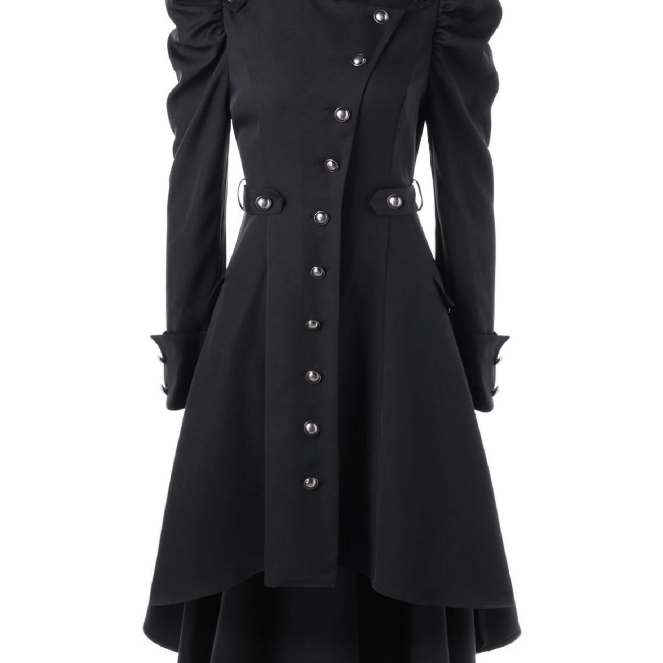 gbolsos Solid Double Breasted Pea Coat, Belted Buckle Spring Mid-Long Lapel Outerwear, Women's Clothing